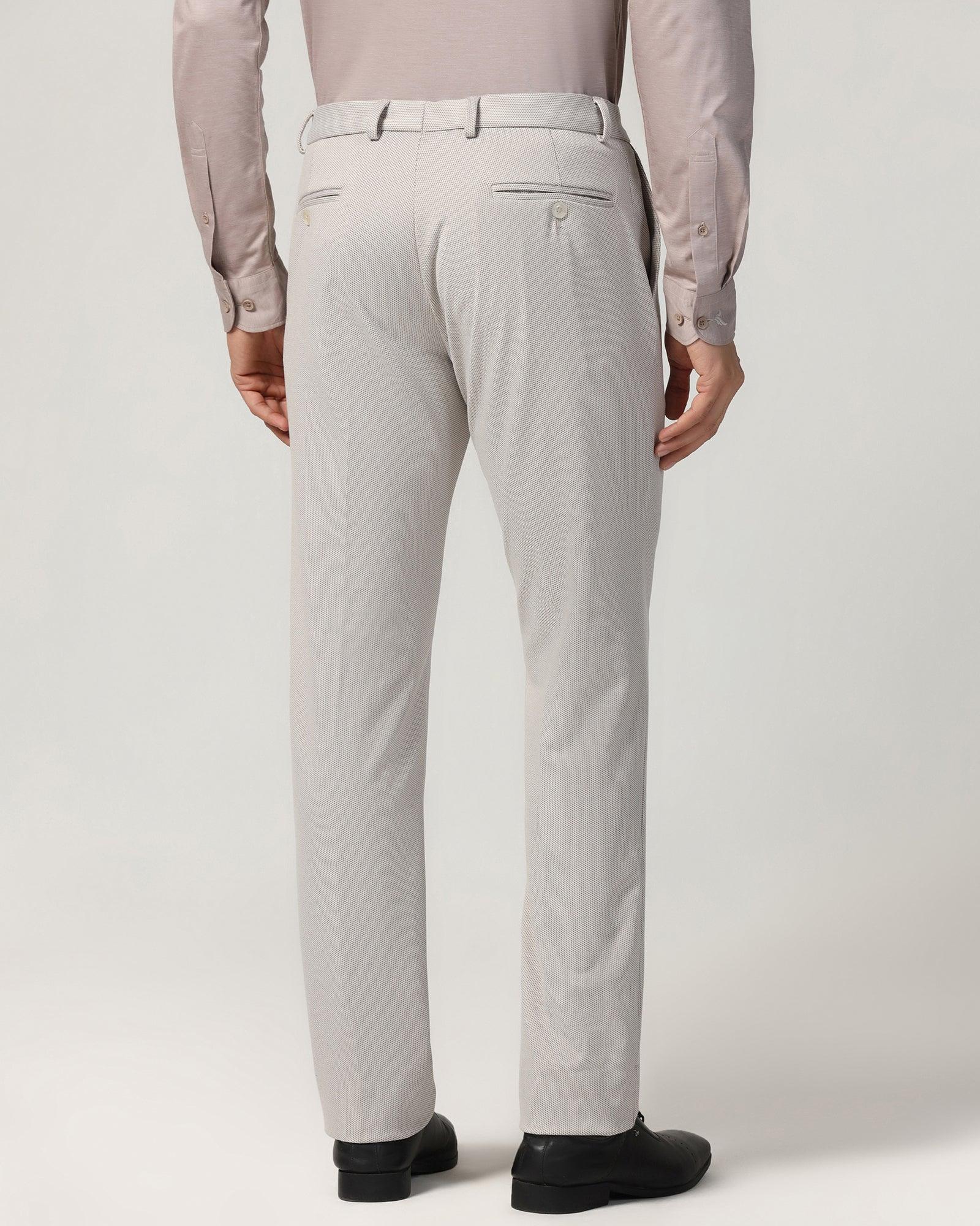 Slim Fit B-91 Formal Beige Textured Trouser - Hummer