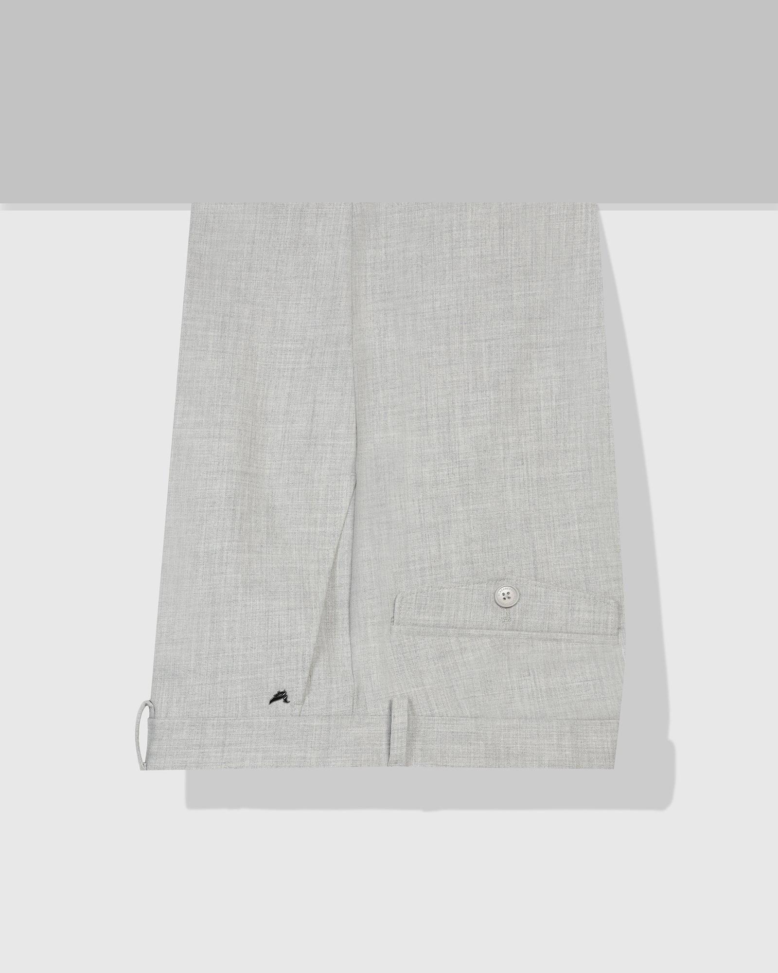 Slim Fit B-91 Formal Light Grey Solid Trouser - Jonny