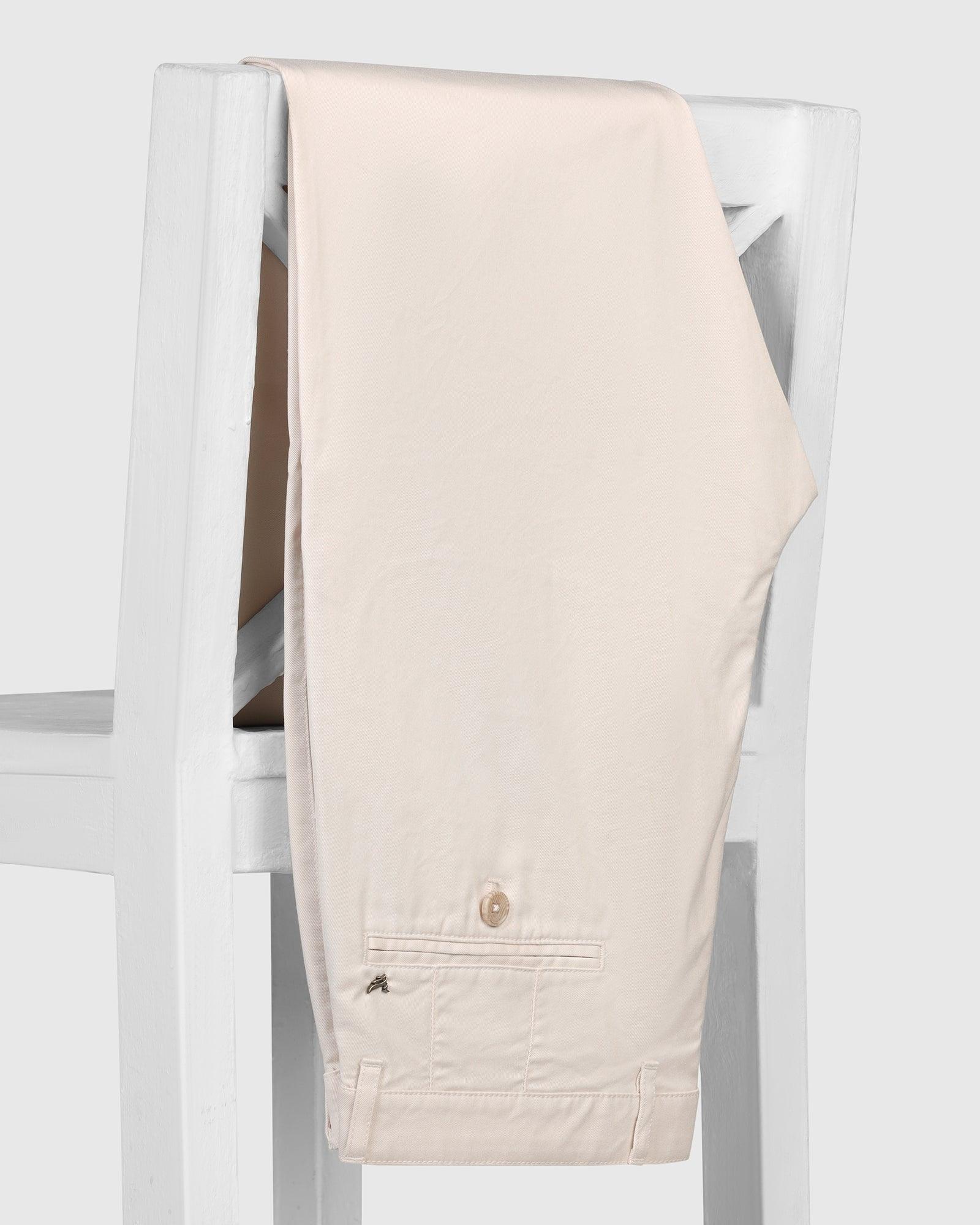 Temptech Slim Fit B-91 Casual Beige Solid Khakis - Henry - Blackberrys