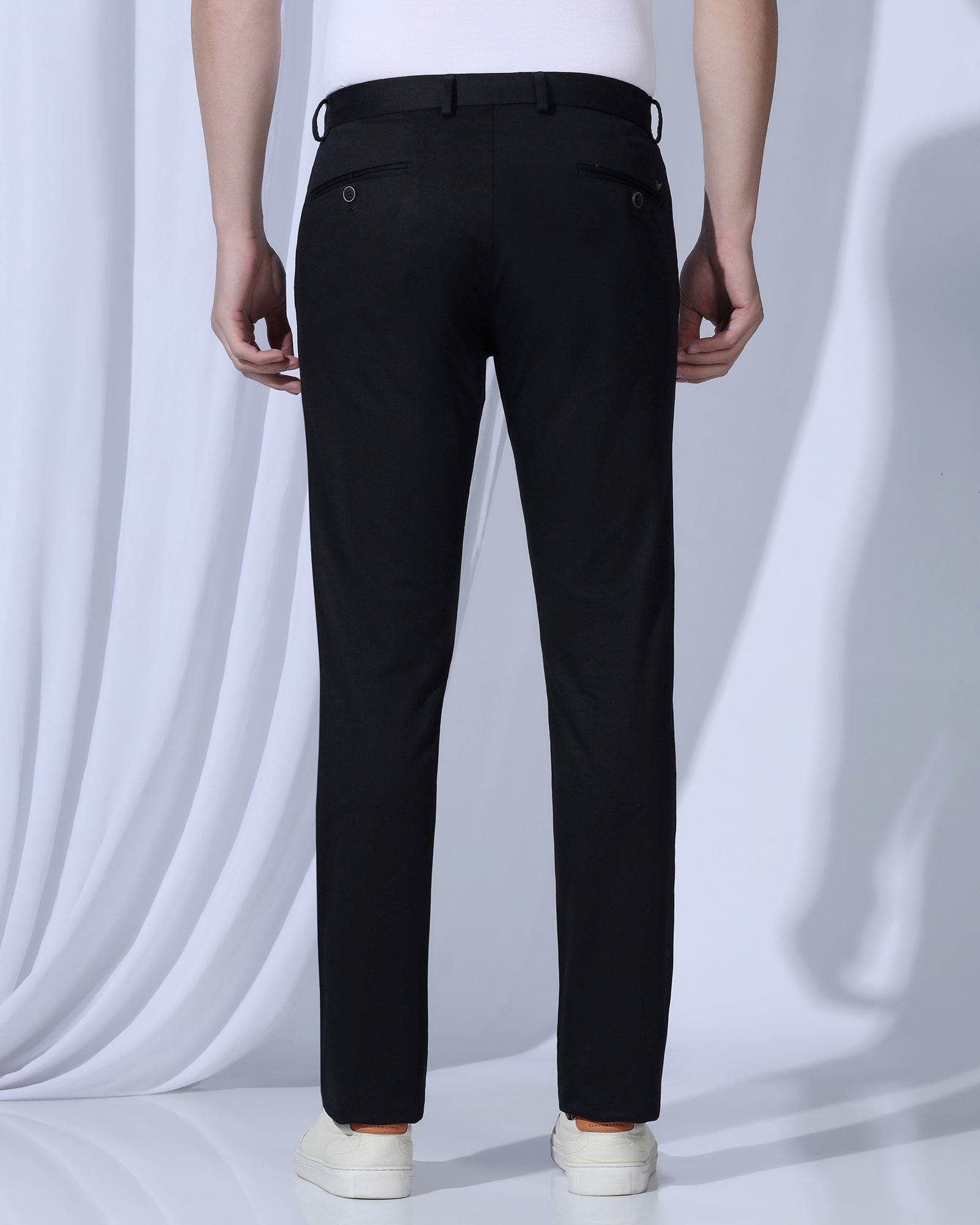 Slim Fit B-91 Casual Black Solid Khakis - Martin