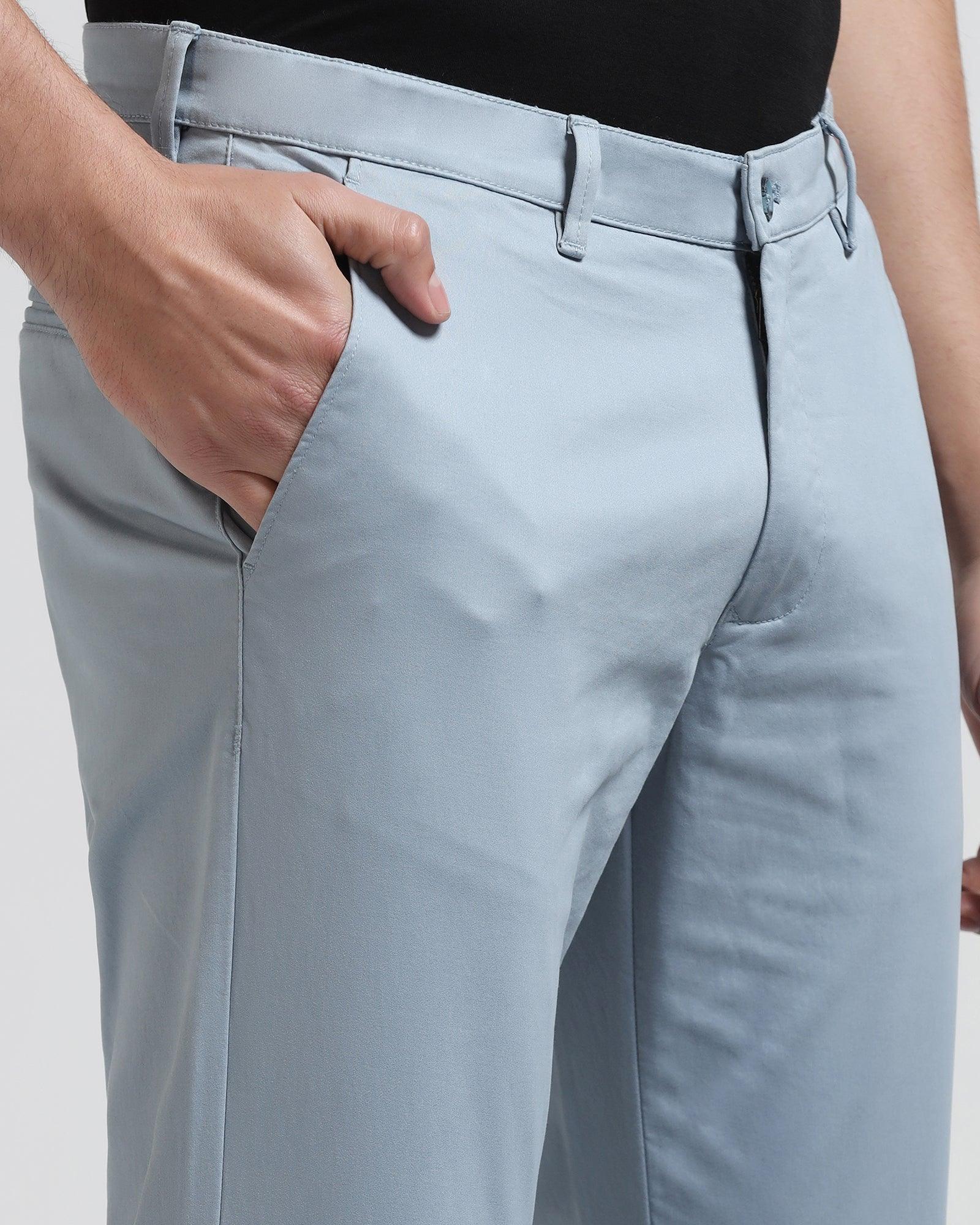 Slim Fit B-91 Casual Blue Solid Khaki - Cultron - Blackberrys