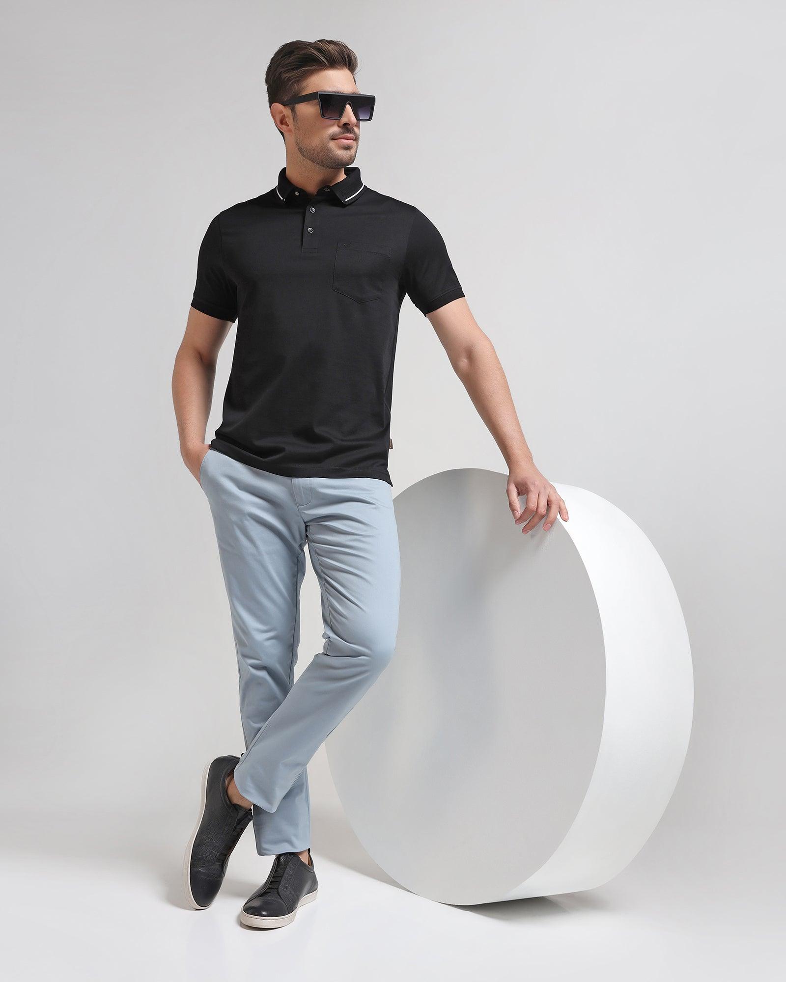 Slim Fit B-91 Casual Blue Solid Khaki - Cultron - Blackberrys