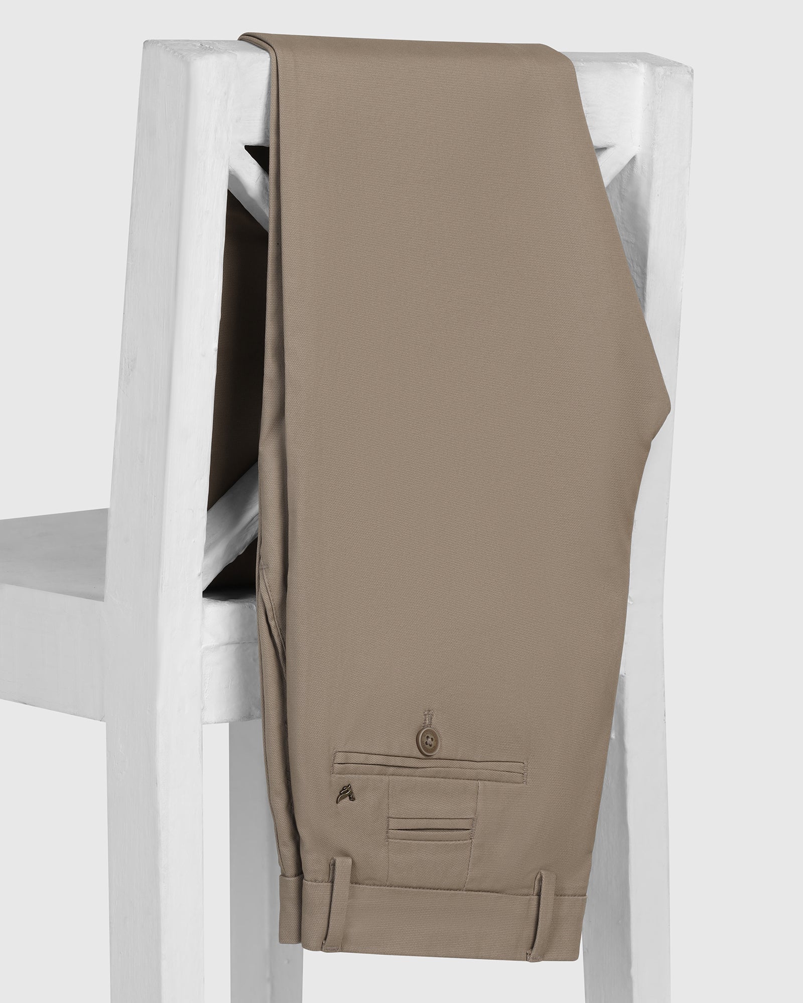 Slim Fit B-91 Casual Brown Textured Khakis - kary