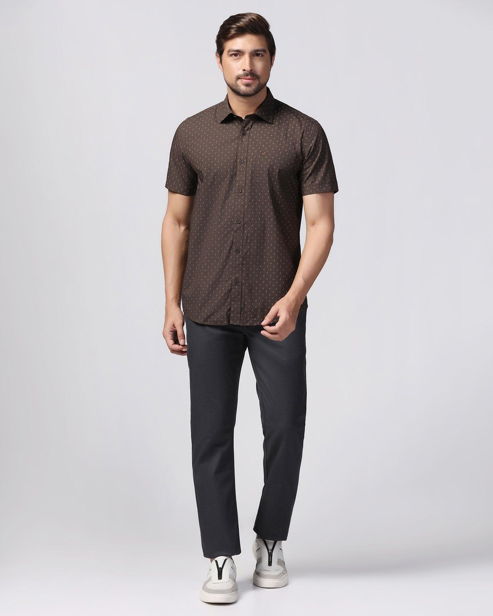 Slim Fit B-91 Casual Grey Printed Khakis - Bai