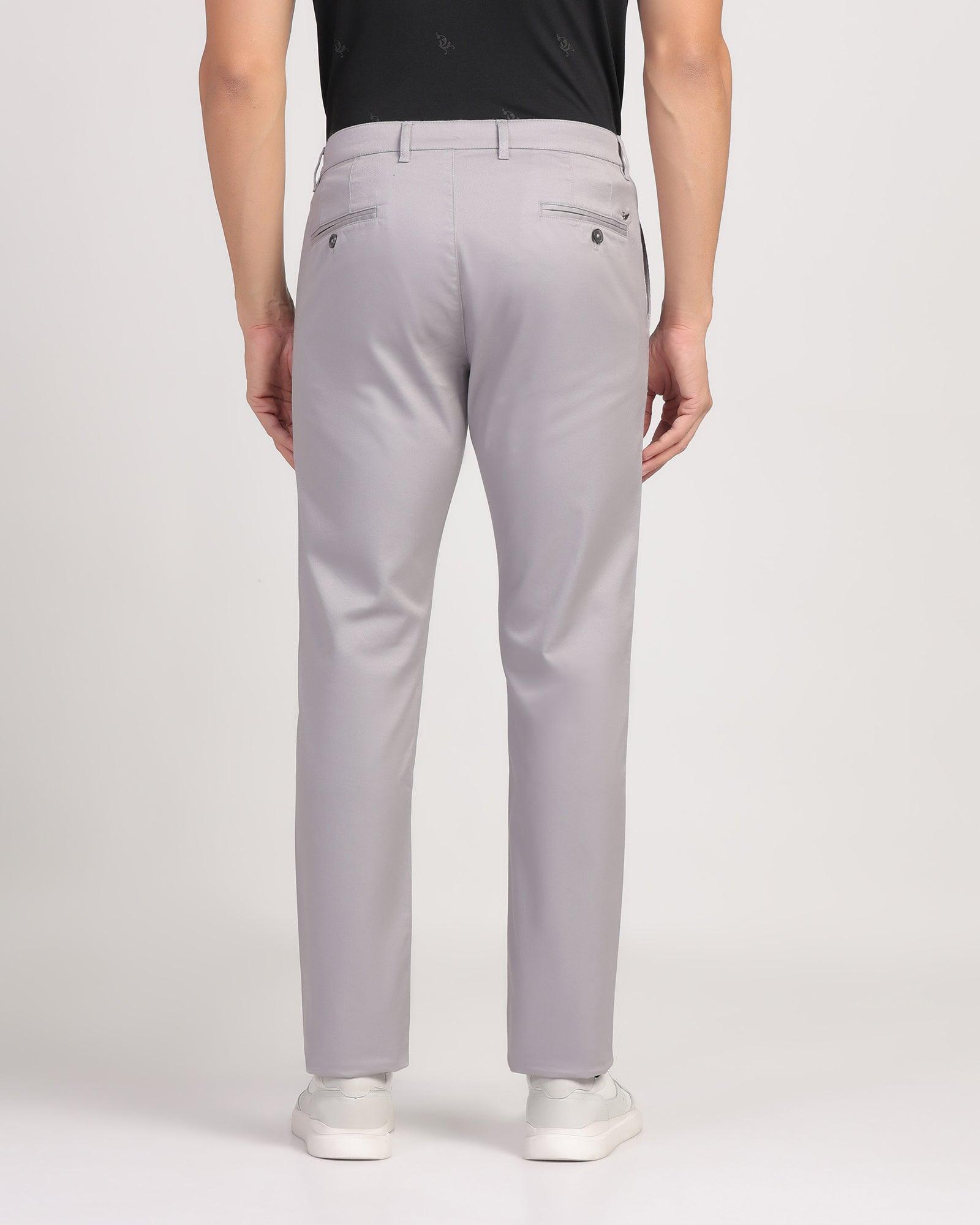 Temptech Slim Fit B-91 Casual Grey Solid Khakis - Henry - Blackberrys