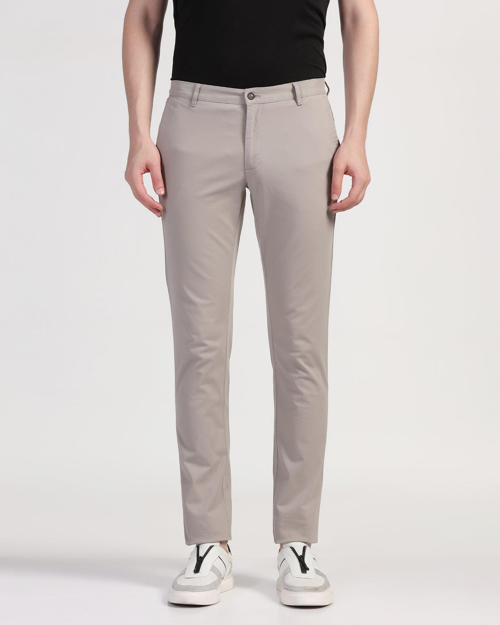 Slim Fit B-91 Casual Grey Solid Khaki - Lab - Blackberrys