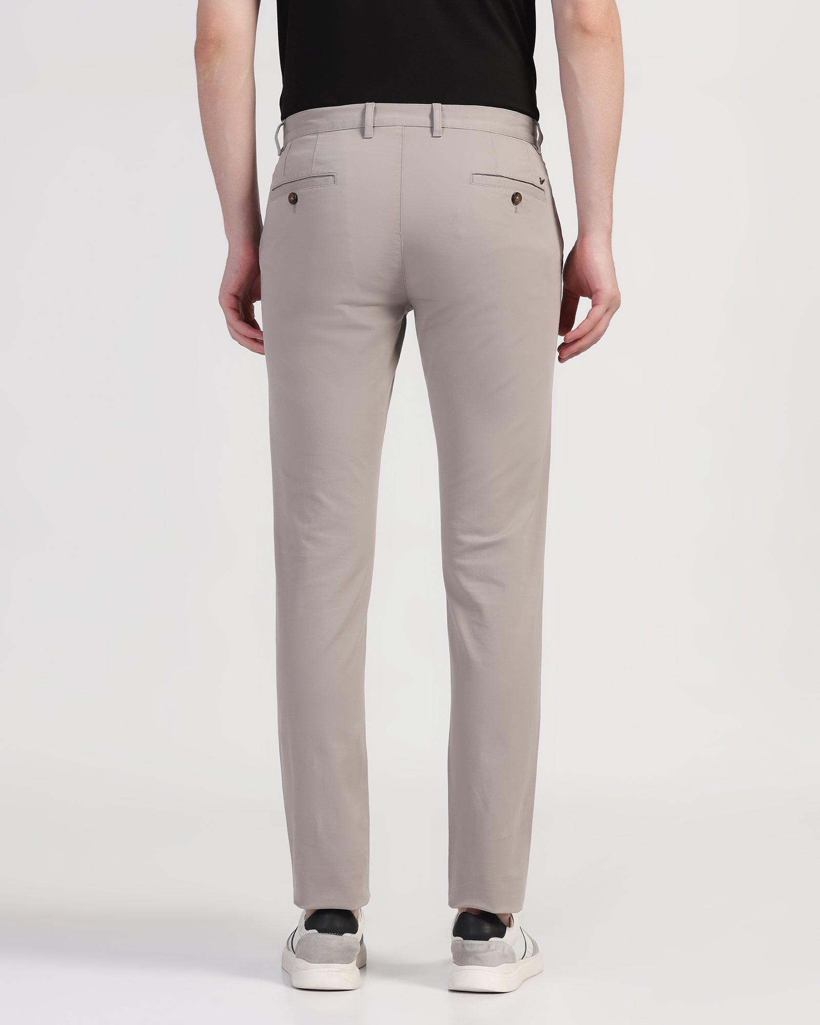 Slim Fit B-91 Casual Grey Solid Khaki - Lab - Blackberrys