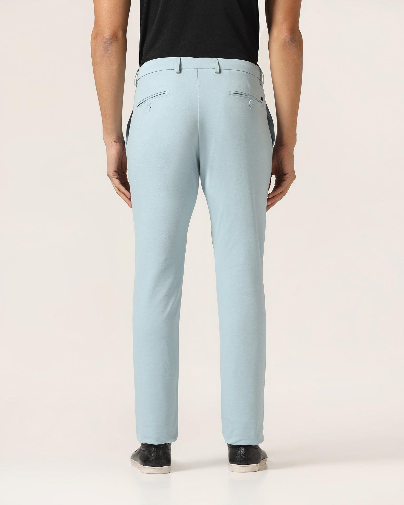 Slim Fit B-91 Casual Ice Blue Solid Khaki - Ziea - Blackberrys