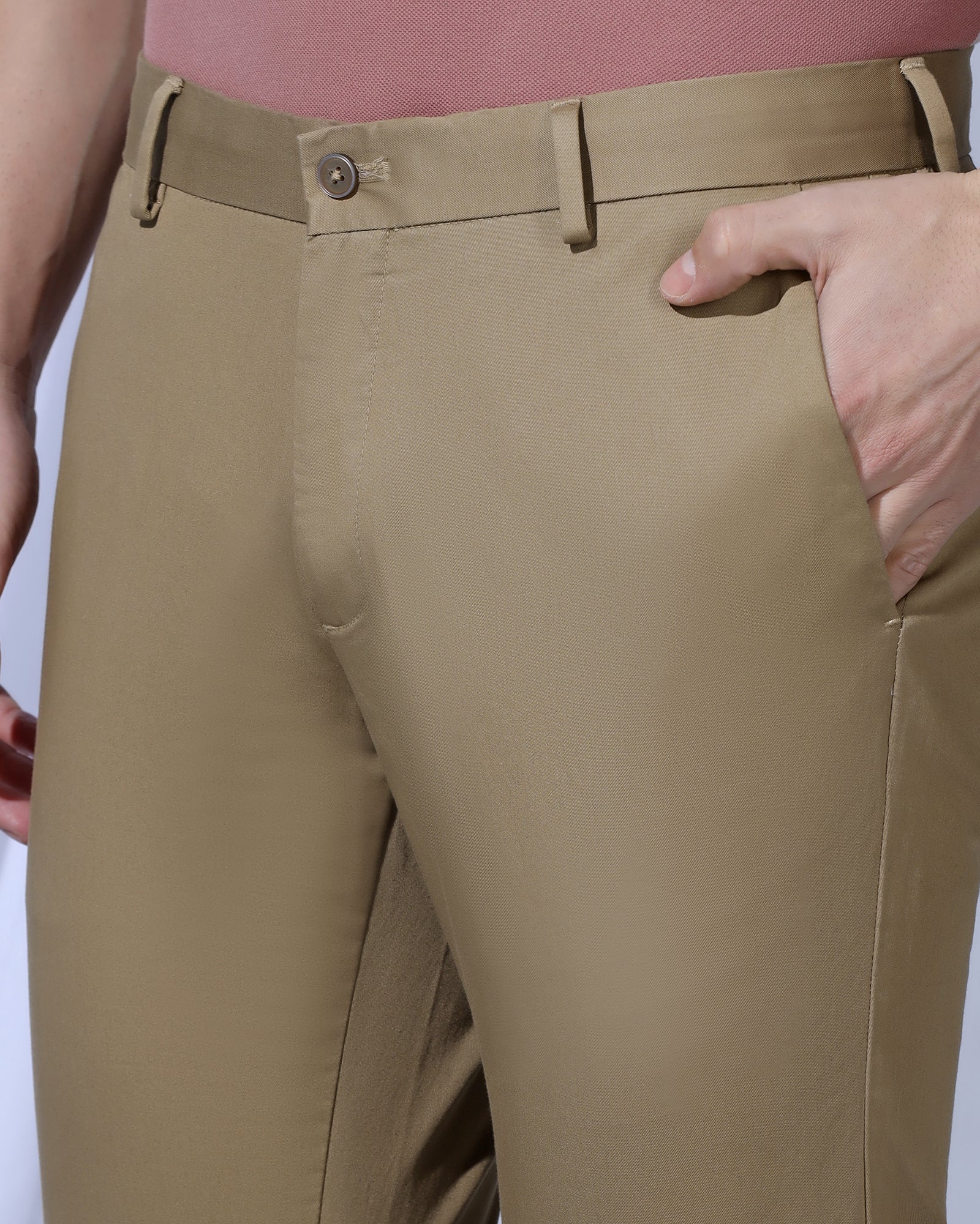 Slim Fit B-91 Casual Khaki Solid Khakis - Martin