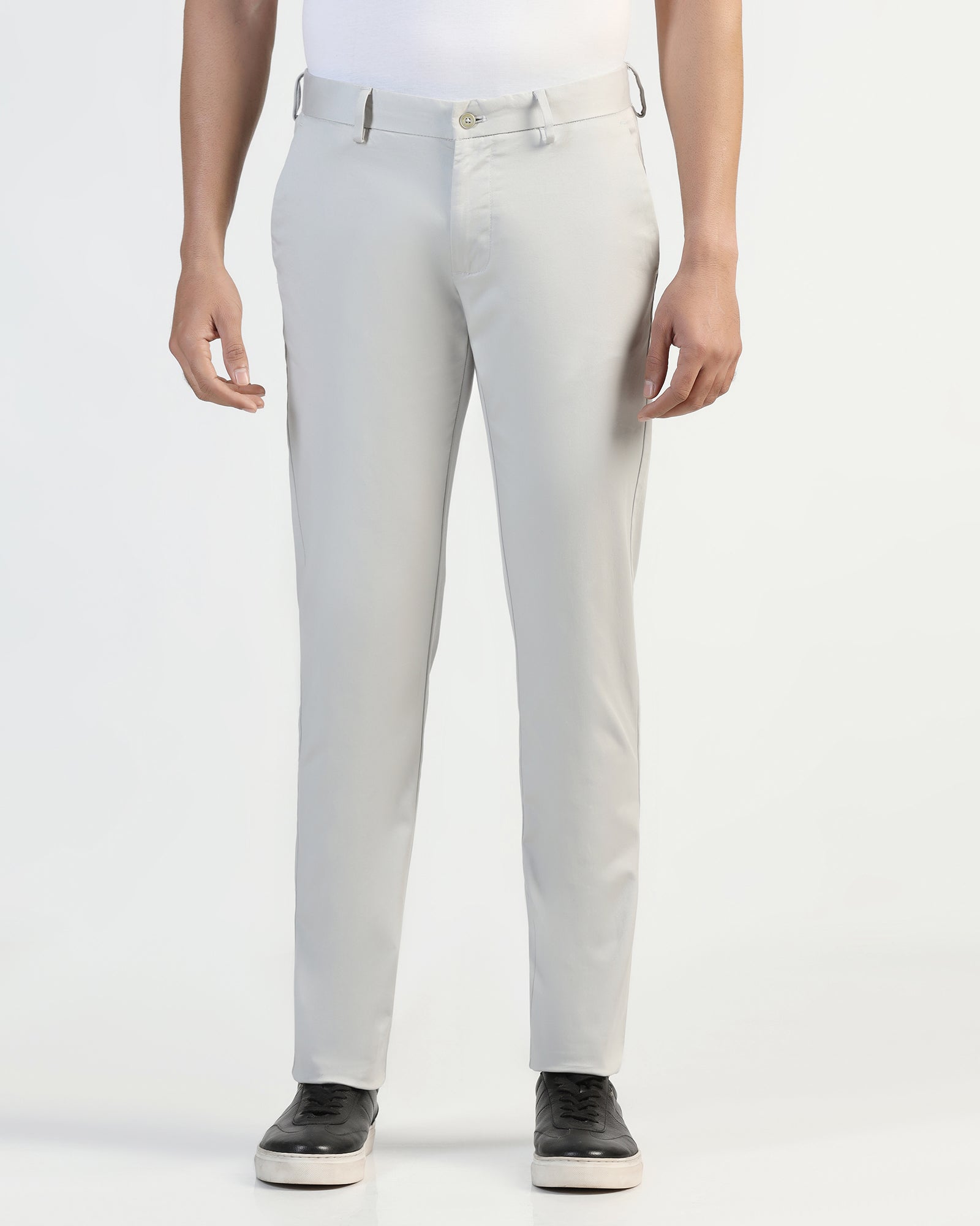 Slim Fit B-91 Casual Light Grey Solid Khakis - Martin