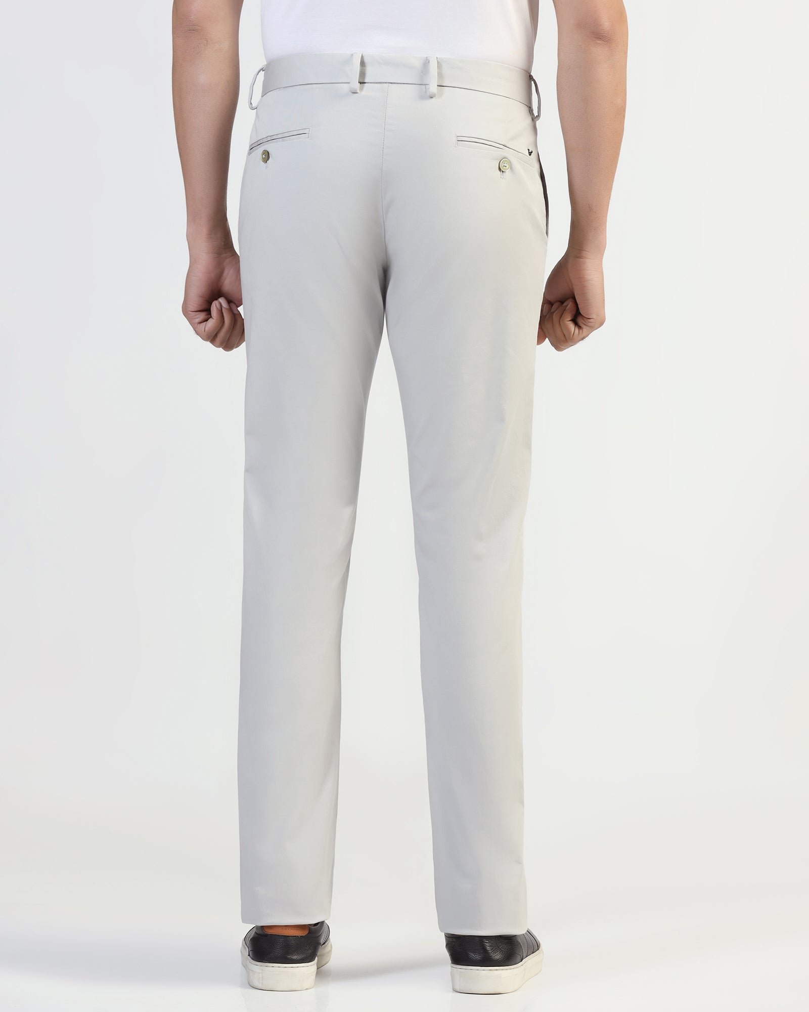 Slim Fit B-91 Casual Light Grey Solid Khakis - Martin