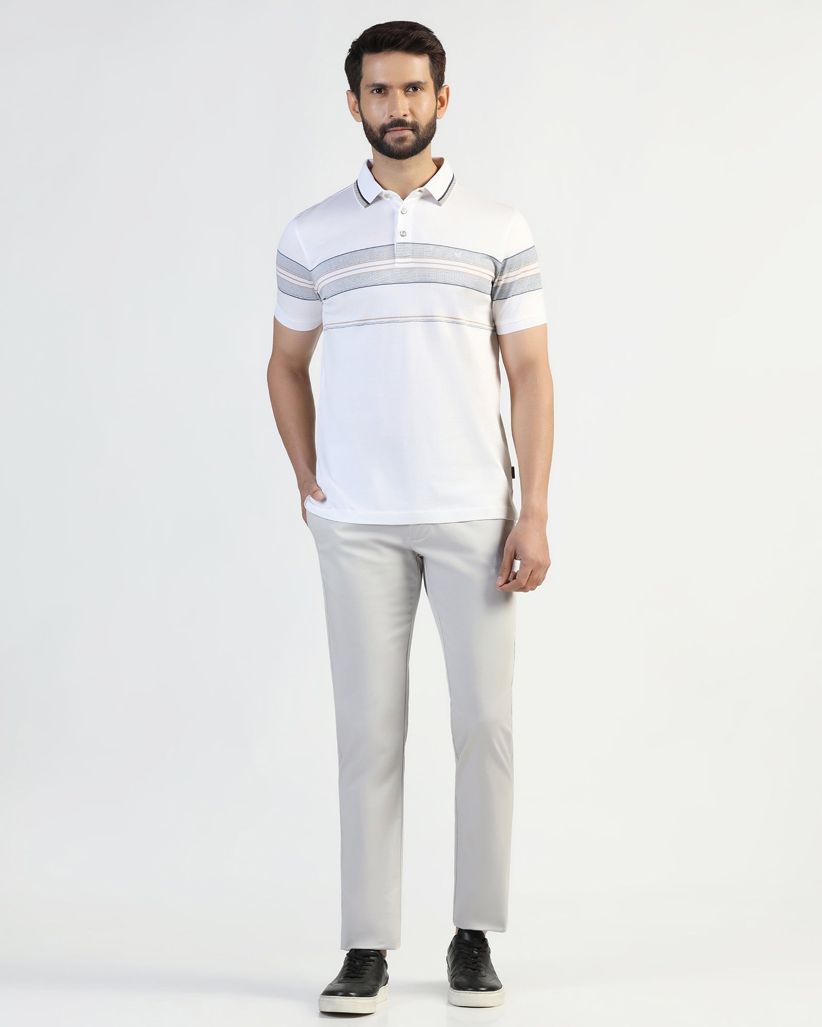 Slim Fit B-91 Casual Light Grey Solid Khakis - Martin