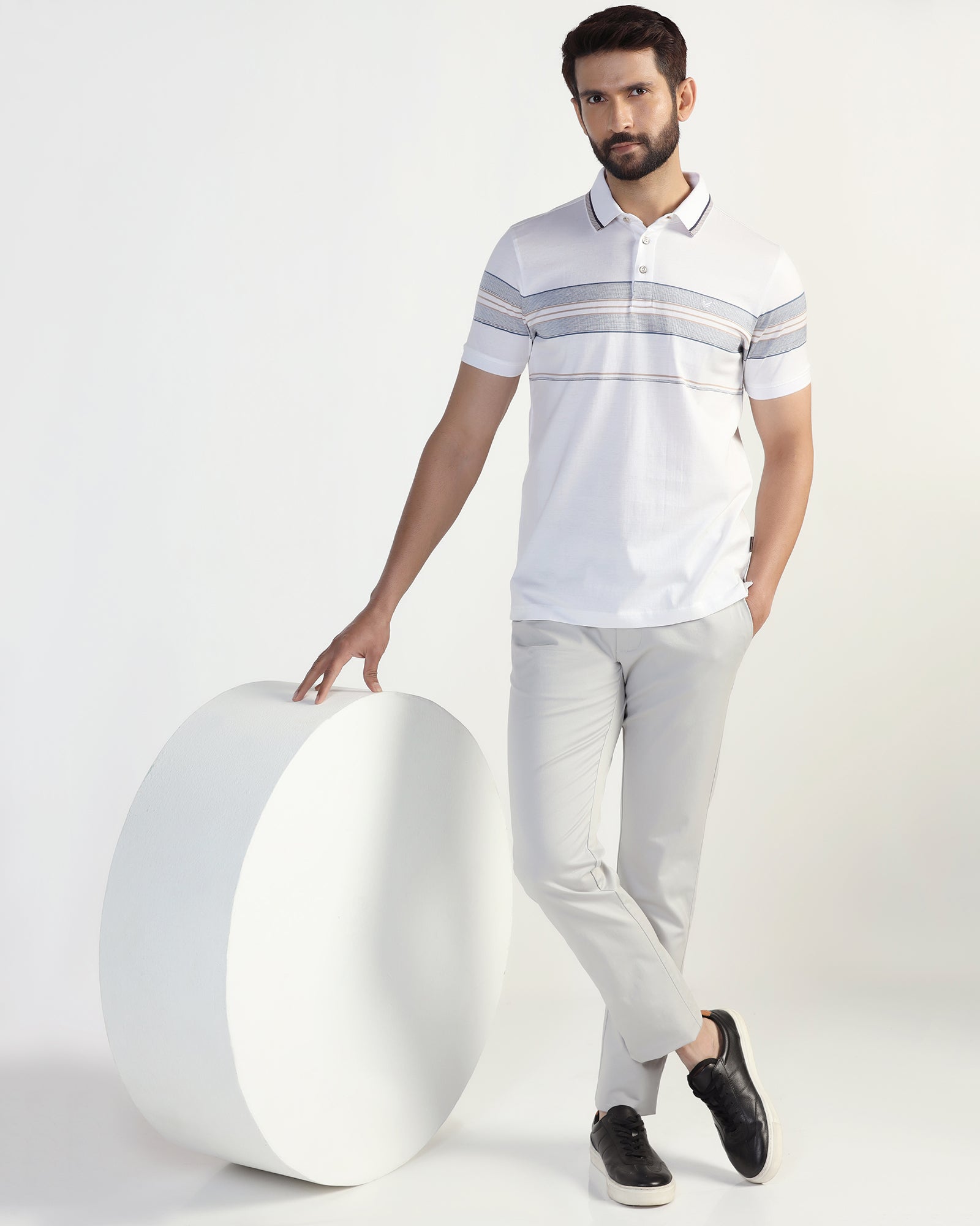 Slim Fit B-91 Casual Light Grey Solid Khakis - Martin