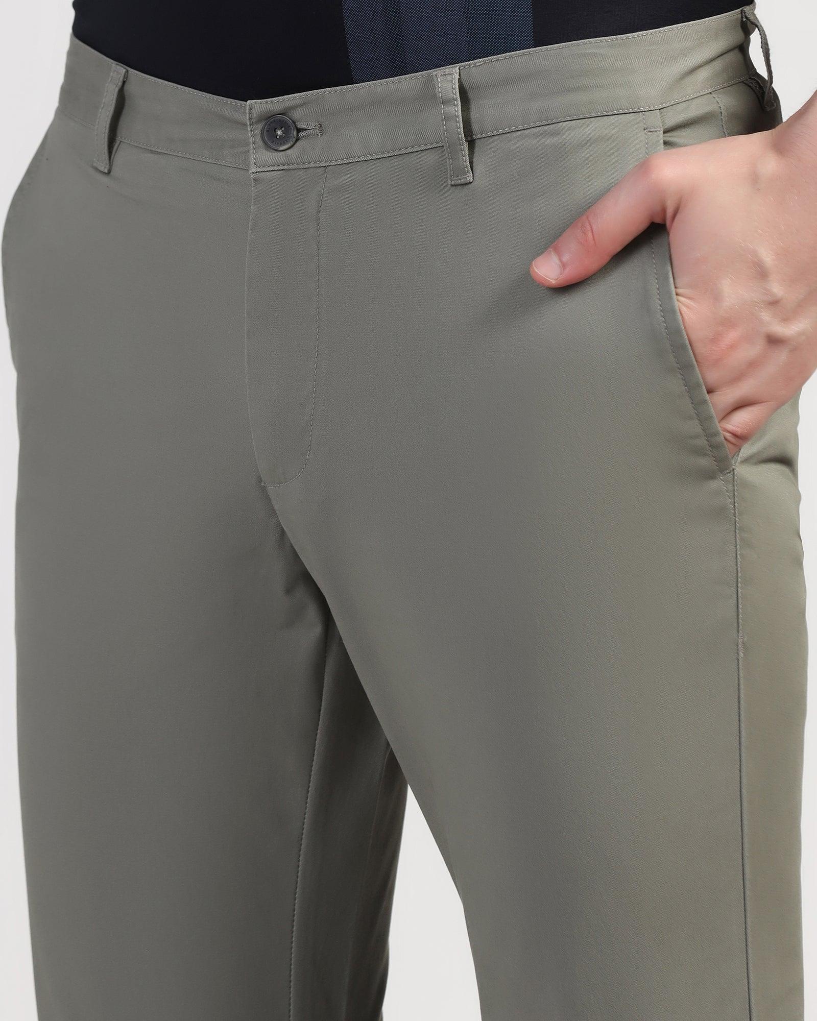 Slim Fit B-91 Casual Olive Solid Khaki - Lab - Blackberrys