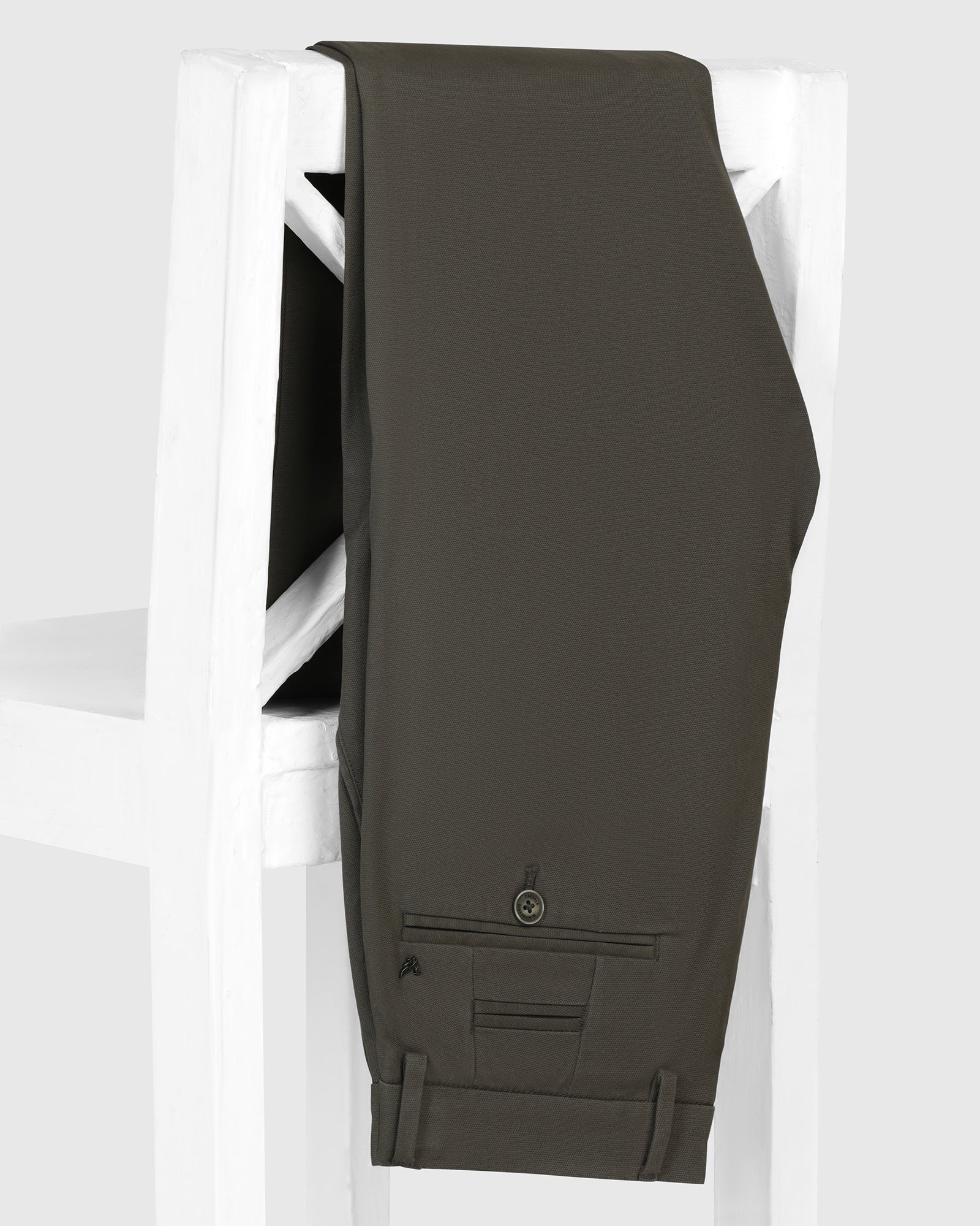 Slim Fit B-91 Casual Olive Textured Khakis - Kary