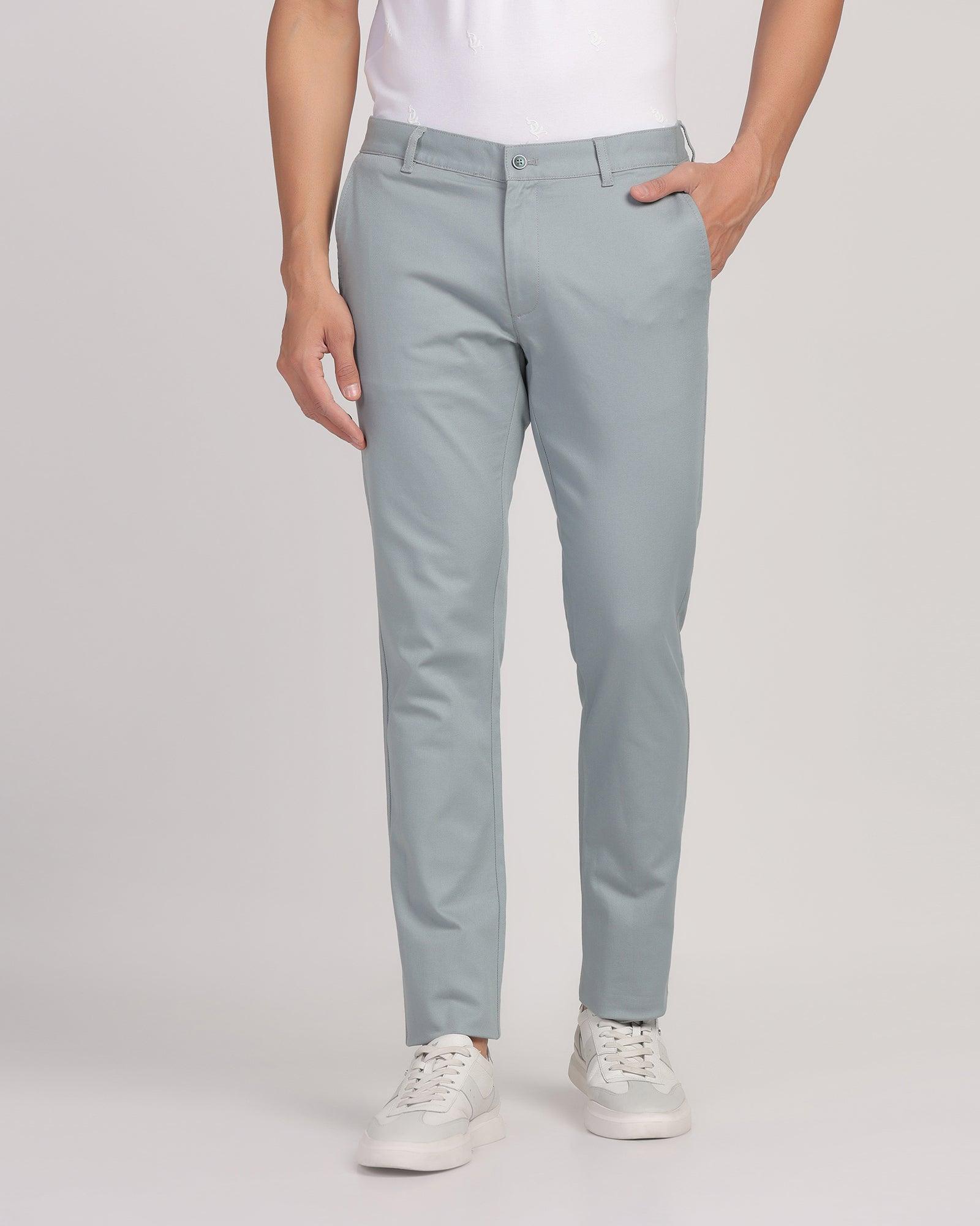 Slim Fit B-91 Casual Powder Blue Textured Khaki - Duncan - Blackberrys