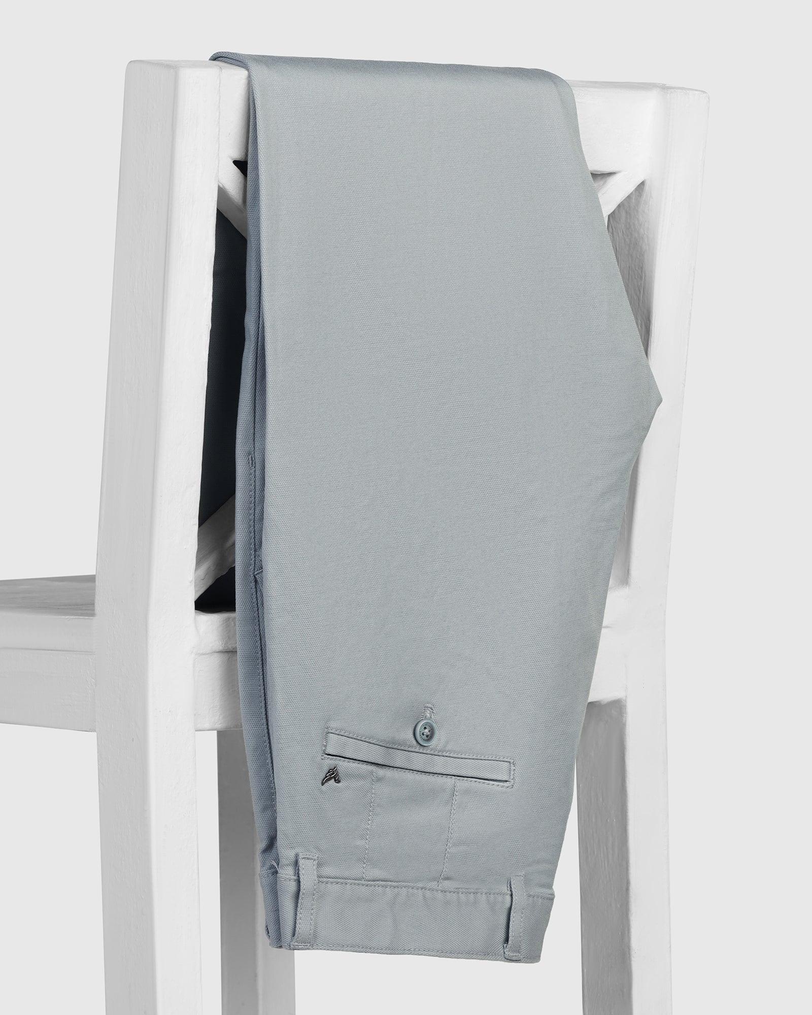 Slim Fit B-91 Casual Powder Blue Textured Khaki - Duncan - Blackberrys