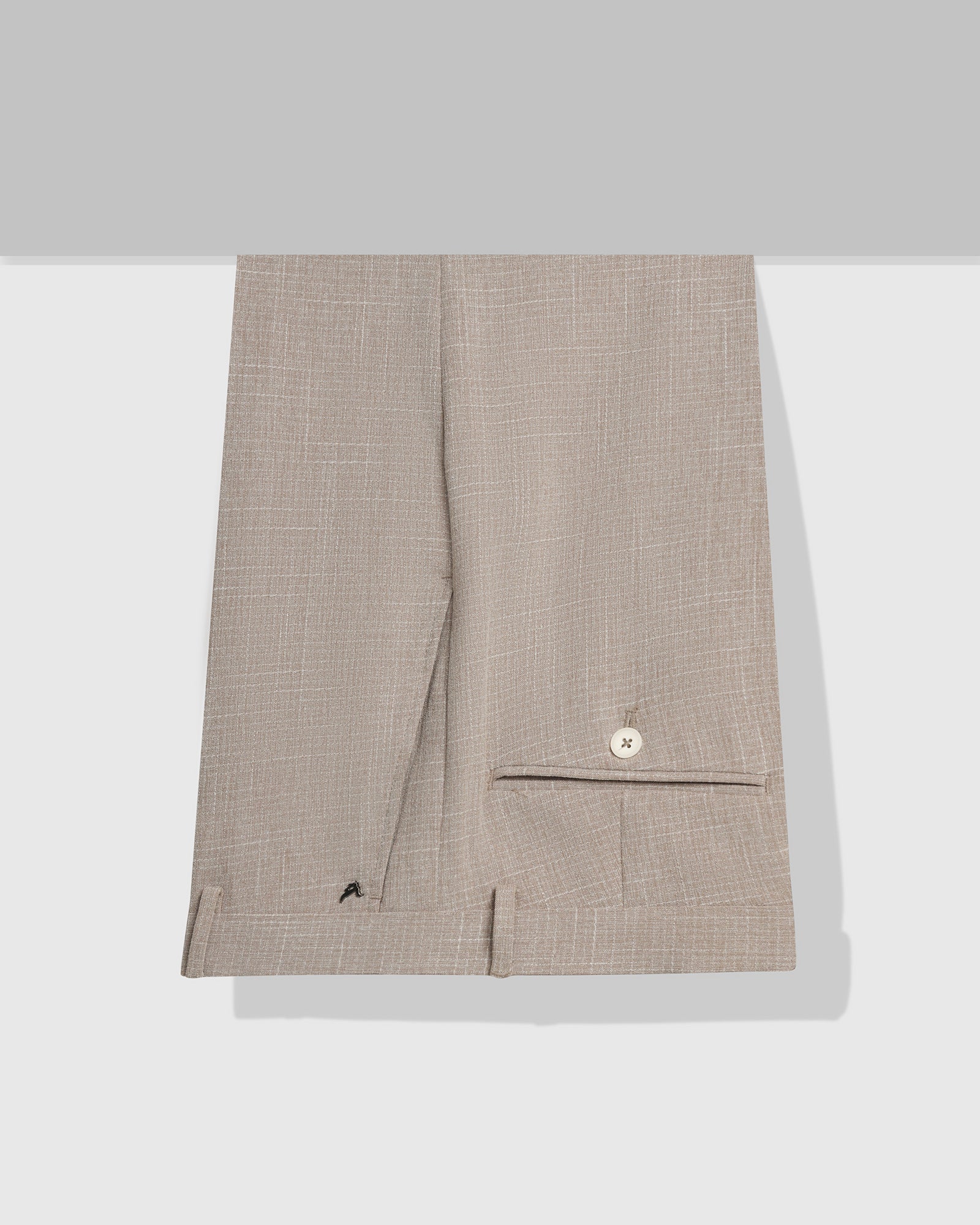 Slim Fit B-91 Formal Beige Textured Trouser - Tumi