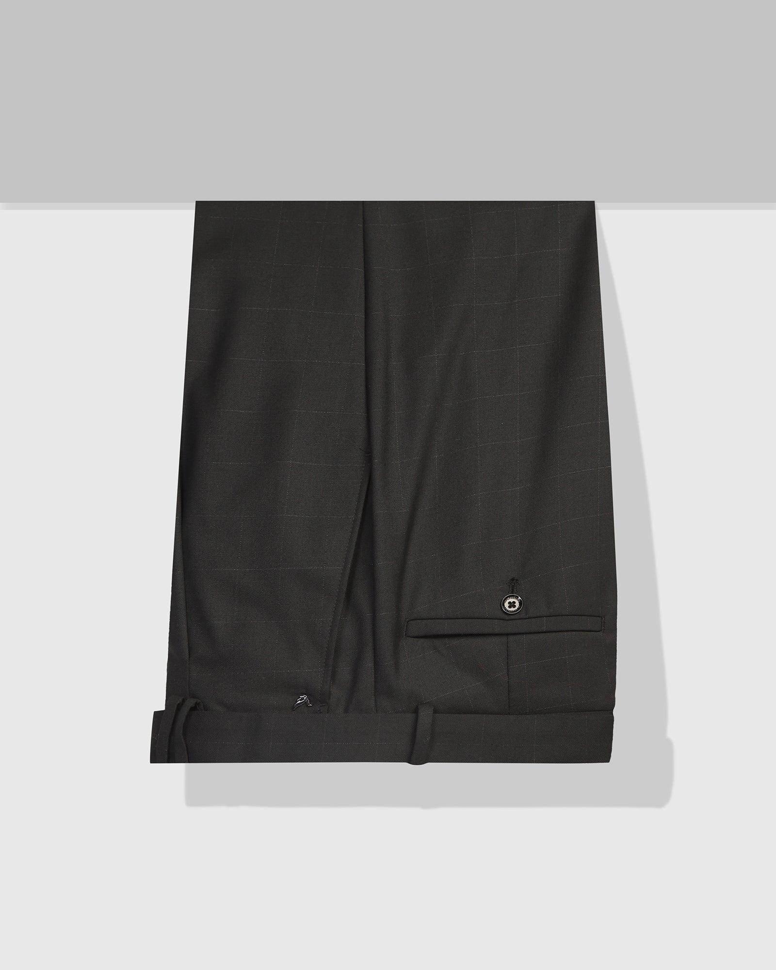 Slim Fit B-91 Formal Black Check Trouser - Blackis - Blackberrys