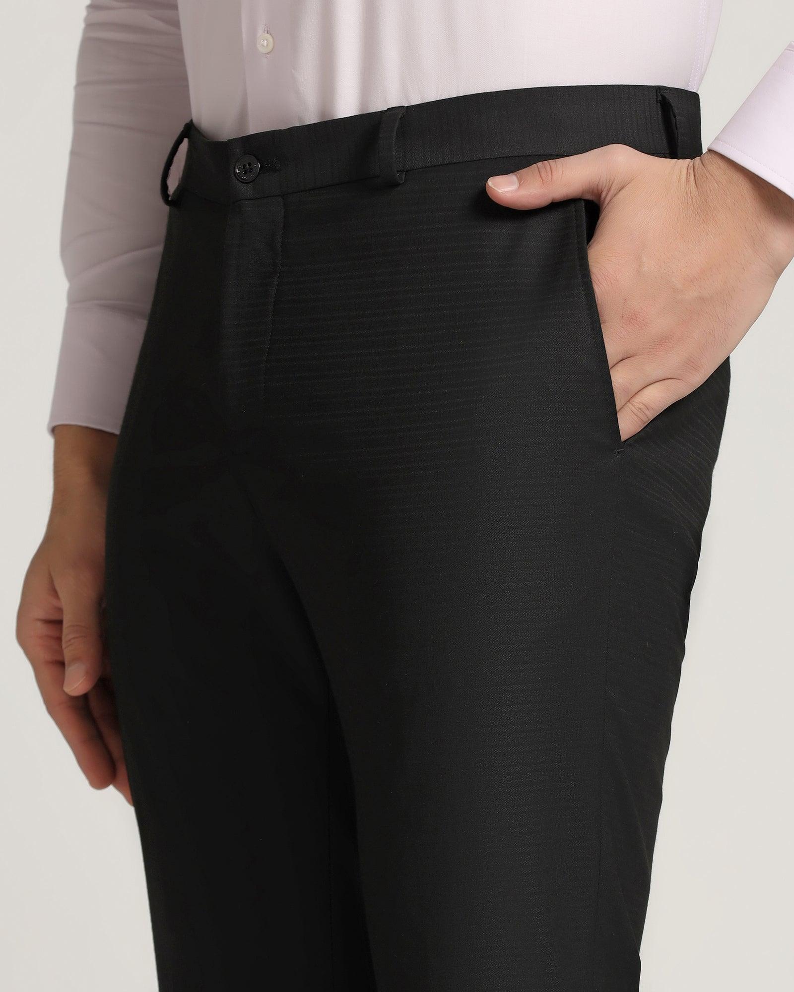 Slim Fit B-91 Formal Black Stripe Trouser - Tufit - Blackberrys