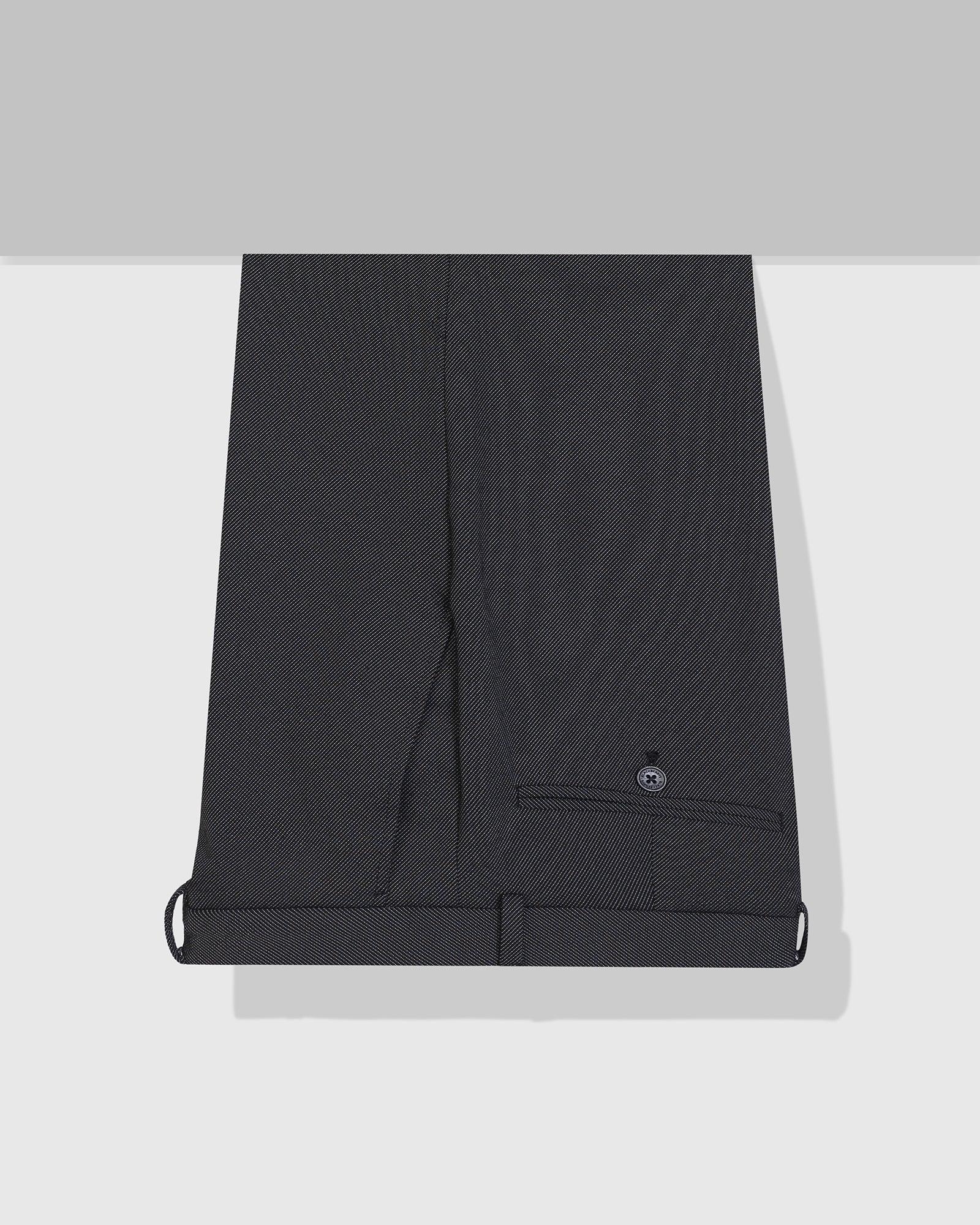 Slim Fit B-91 Formal Black Textured Trouser - Ace - Blackberrys