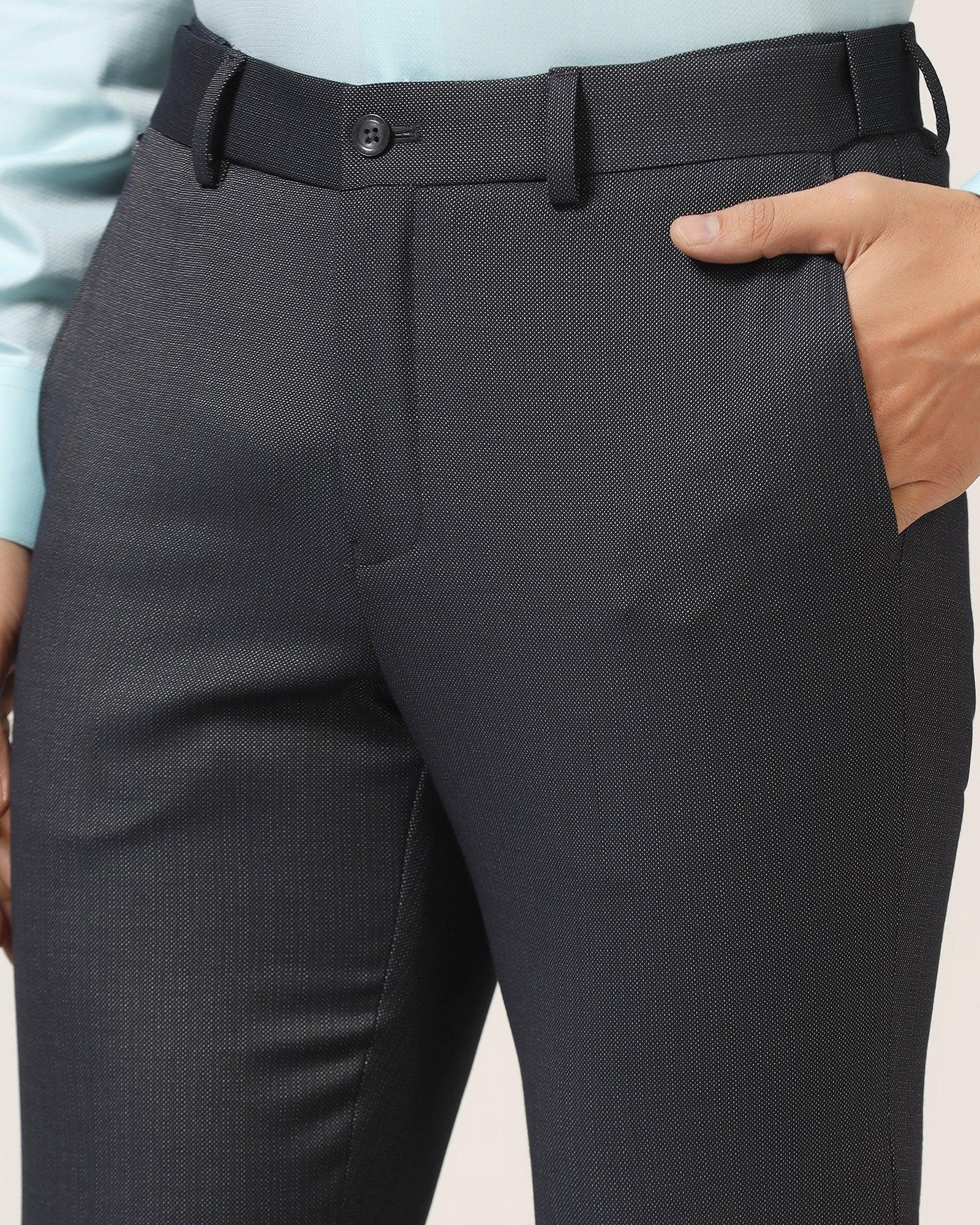 Slim Fit B-91 Formal Black Textured Trouser - Bandit - Blackberrys