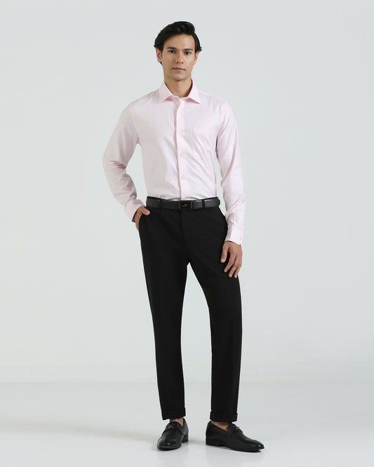 Slim Fit B-91 Formal Black Textured Trouser - Davidoff