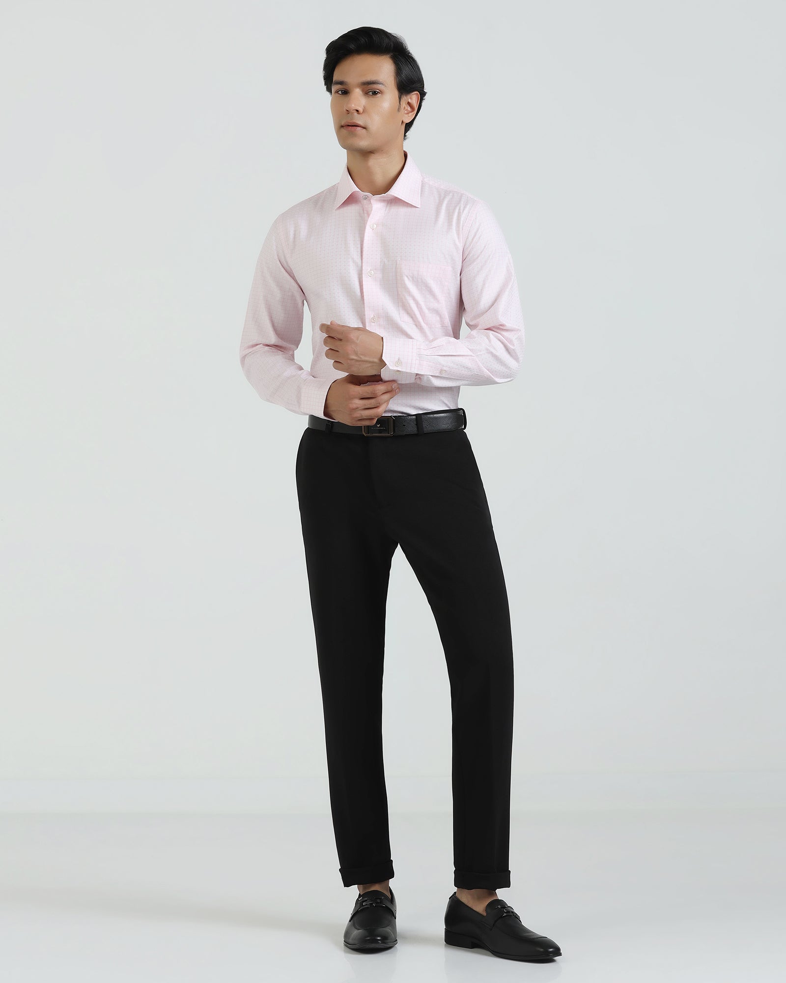 Slim Fit B-91 Formal Black Textured Trouser - Davidoff