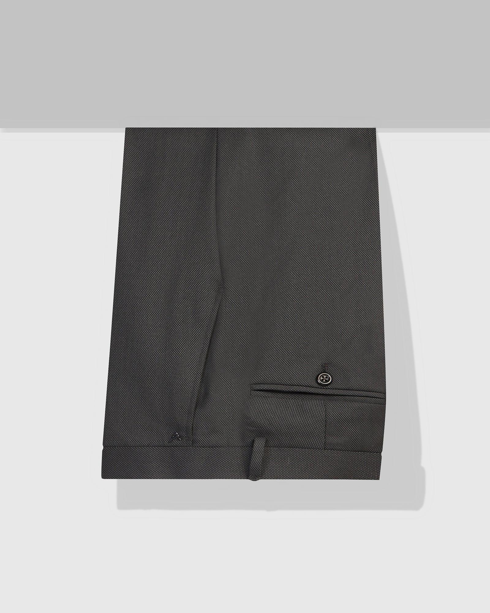 Slim Fit B-91 Formal Black Textured Trouser - Sive - Blackberrys