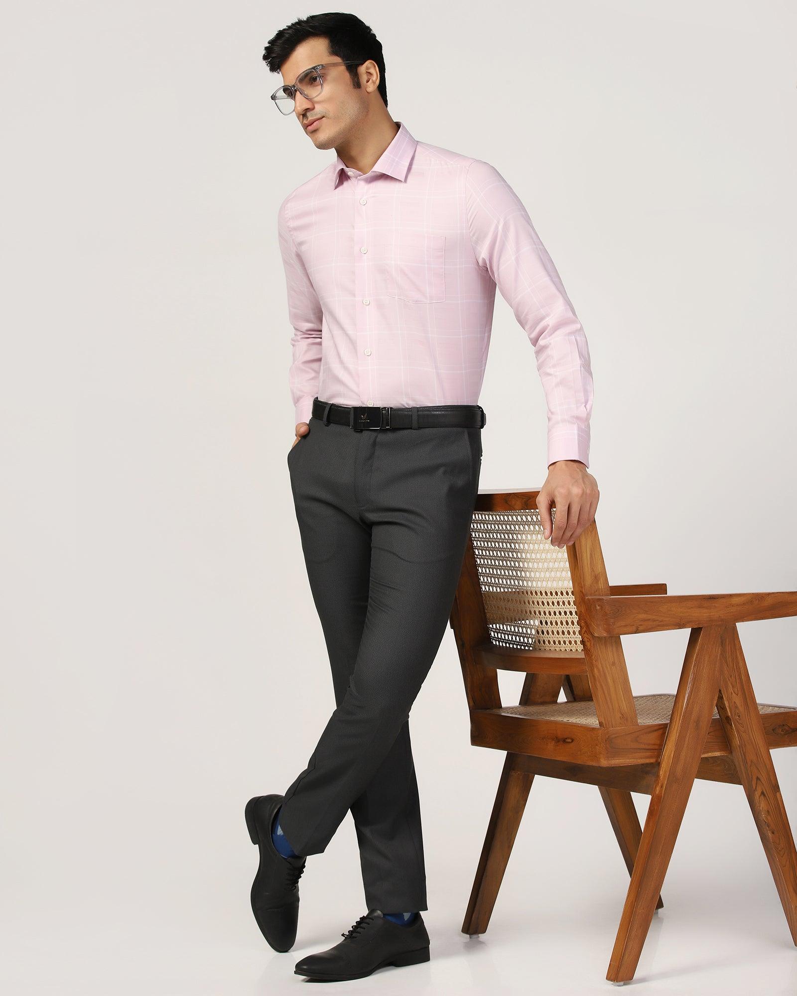 Slim Fit B-91 Formal Black Textured Trouser - Sive - Blackberrys