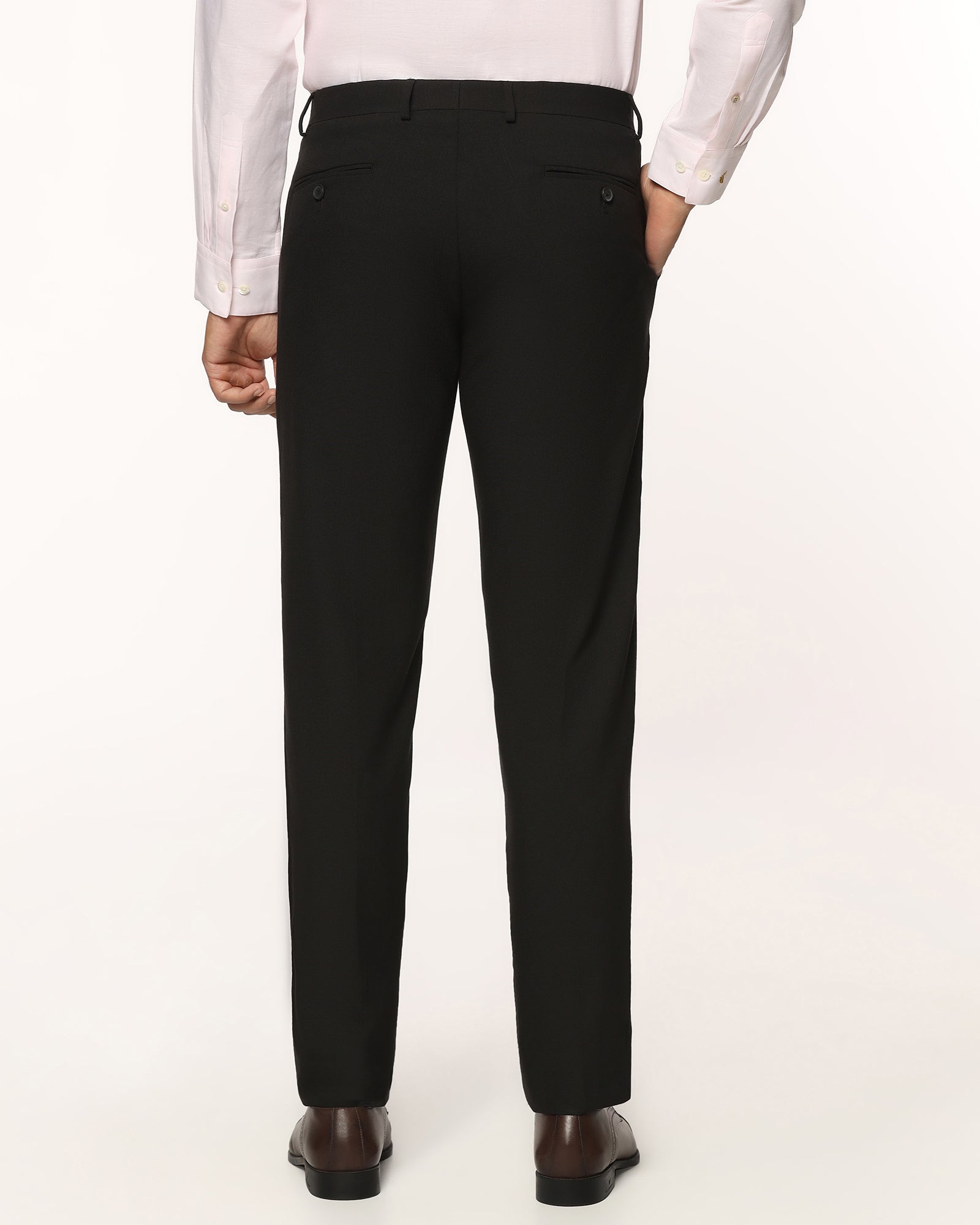 Slim Fit B-91 Formal Black Textured Trouser - Tumi