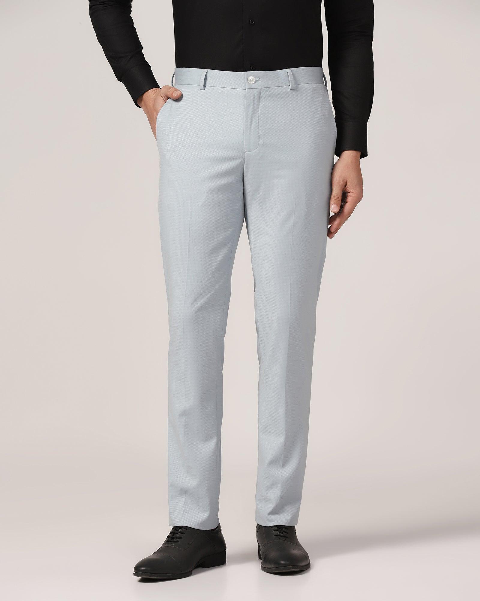 Slim Fit B-91 Formal Blue Textured Trouser - Adler - Blackberrys
