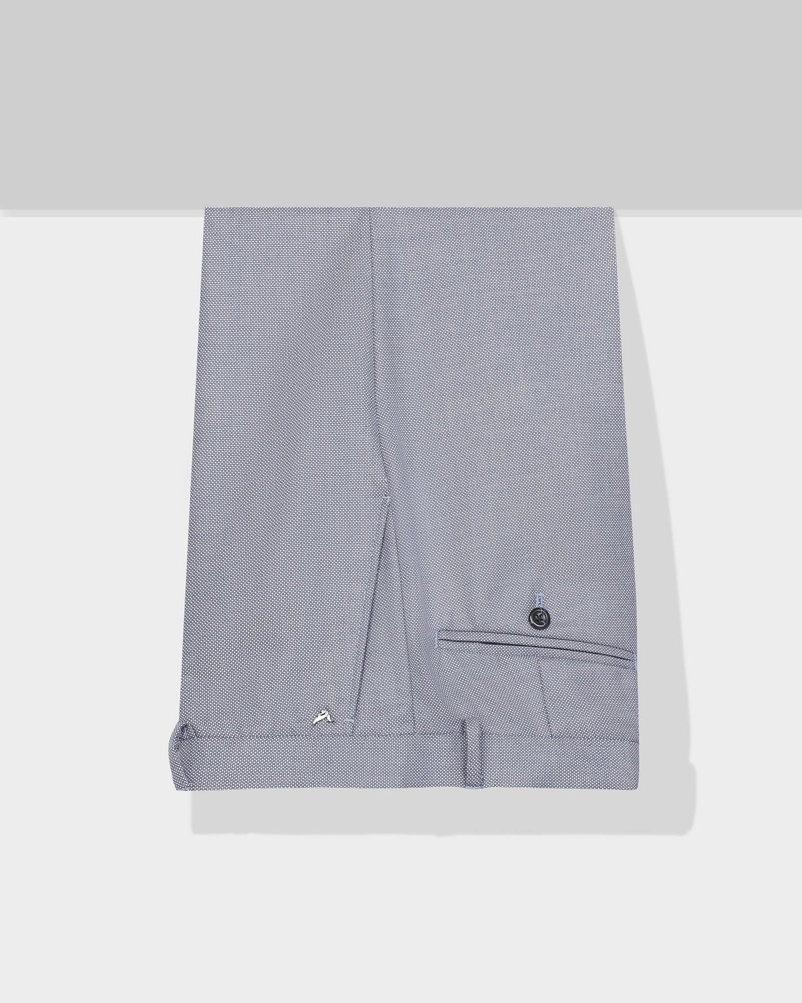 Slim fit B-91 Formal Blue Textured Trousers - Hoop - Blackberrys