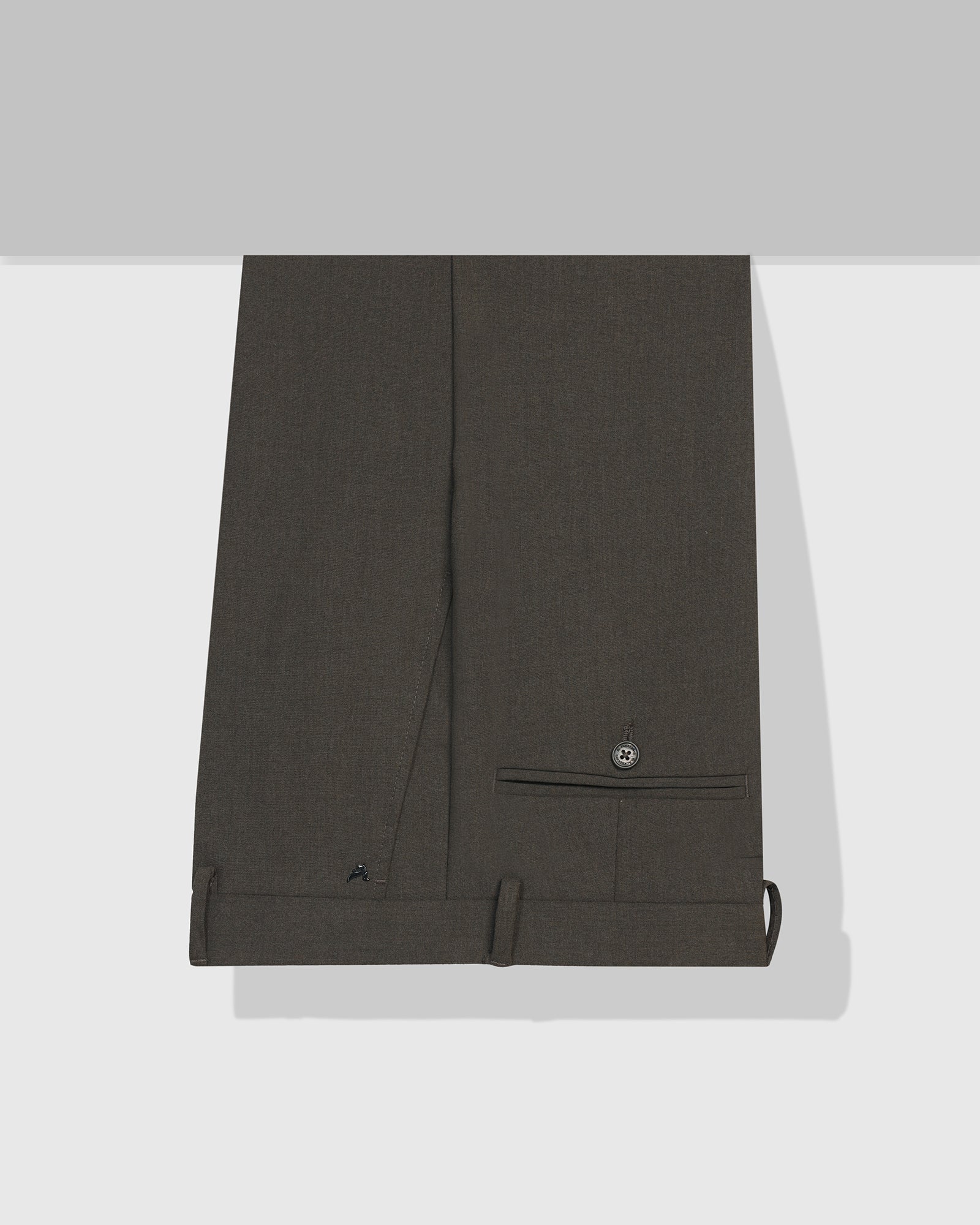 Slim Fit B-91 Formal Brown Solid Trouser - Jonny