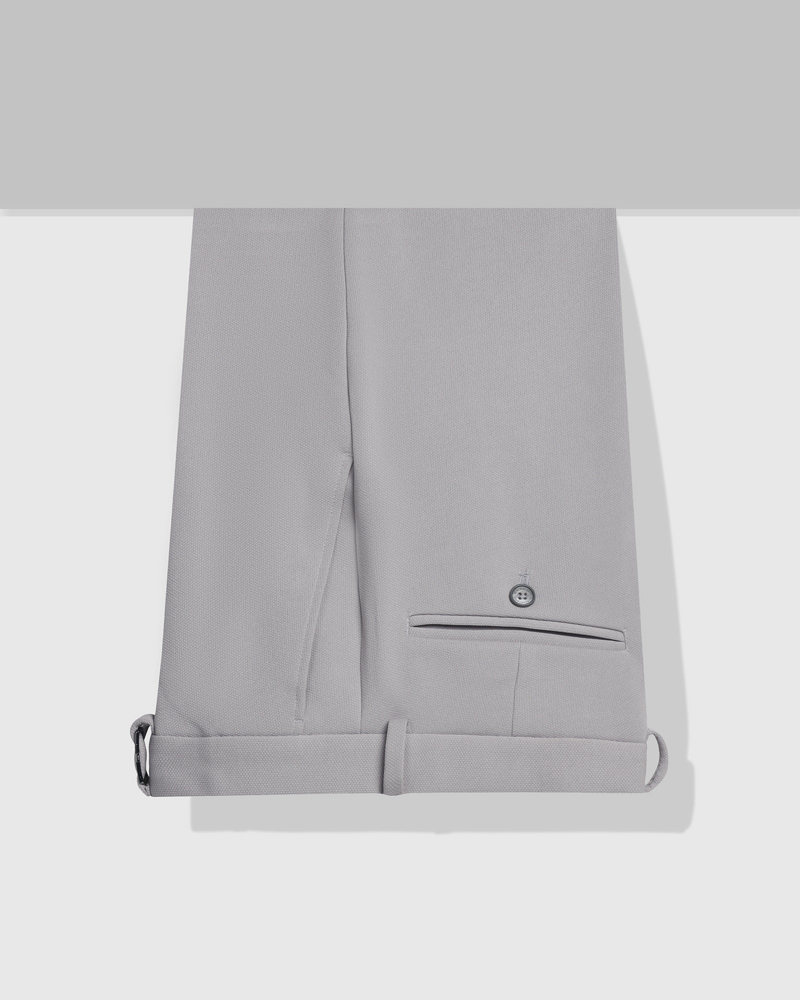 Slim Fit B-91 Formal Grey Textured Trouser - Davidoff