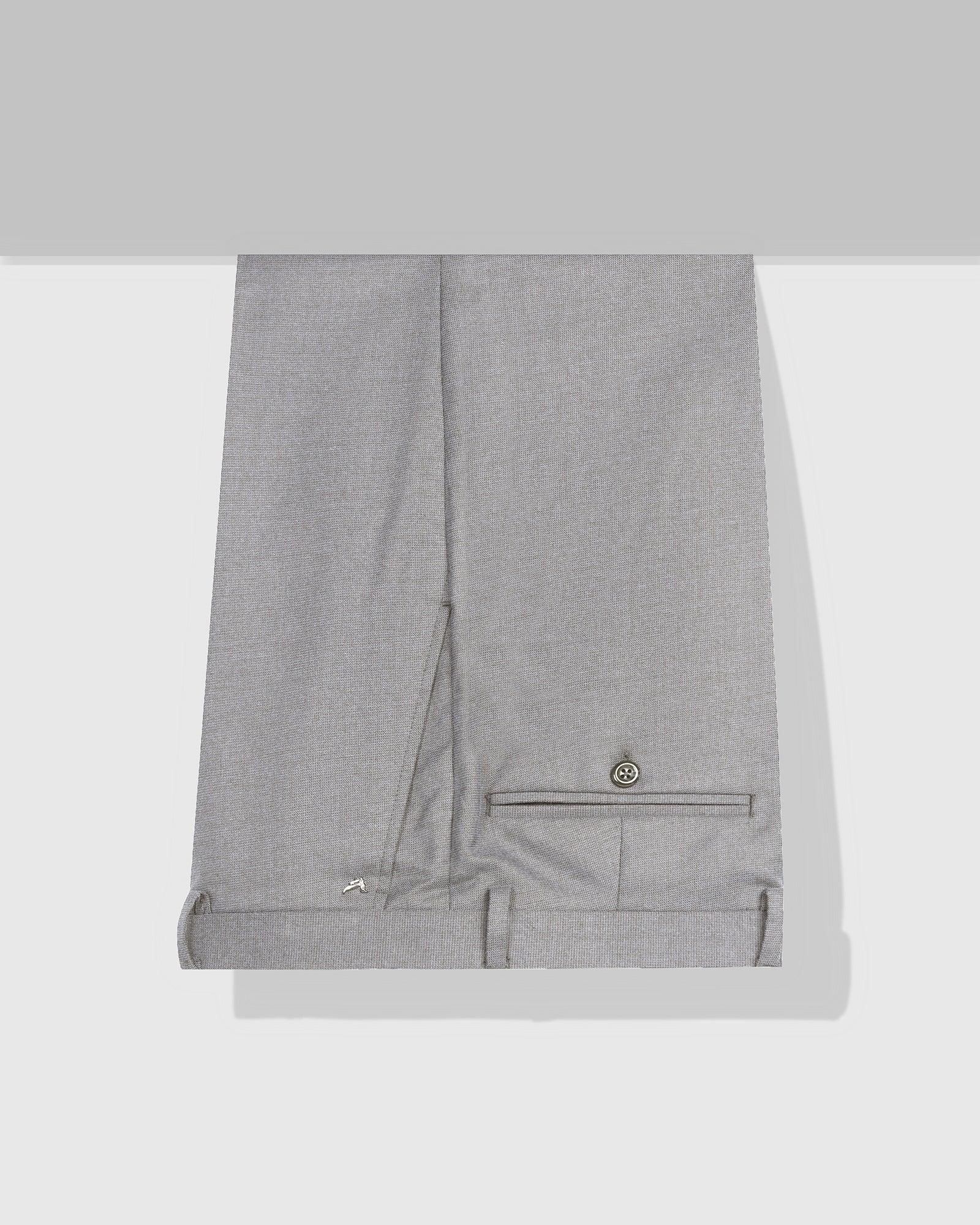 Slim Fit B-91 Formal Grey Textured Trouser - Zing - Blackberrys