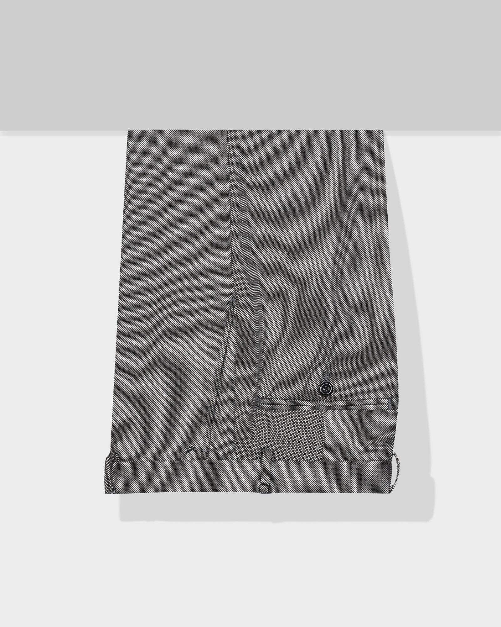 Slim fit B-91 Formal Grey Textured Trousers - Hoop - Blackberrys
