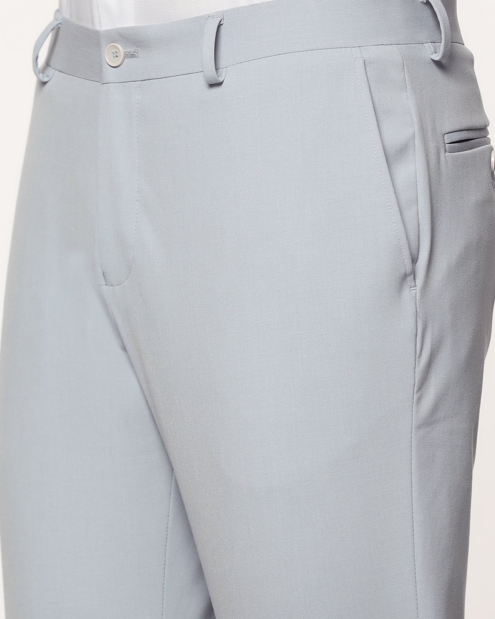 Slim Fit B-91 Formal Light Blue Solid Trouser - Jonny
