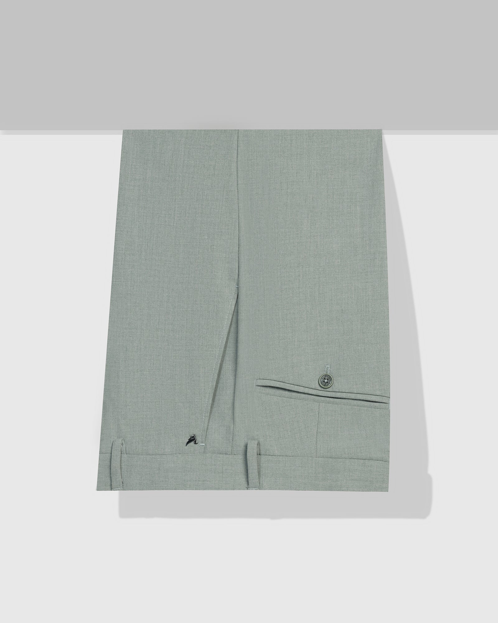 Slim Fit B-91 Formal Light Green Solid Trouser - Jonny