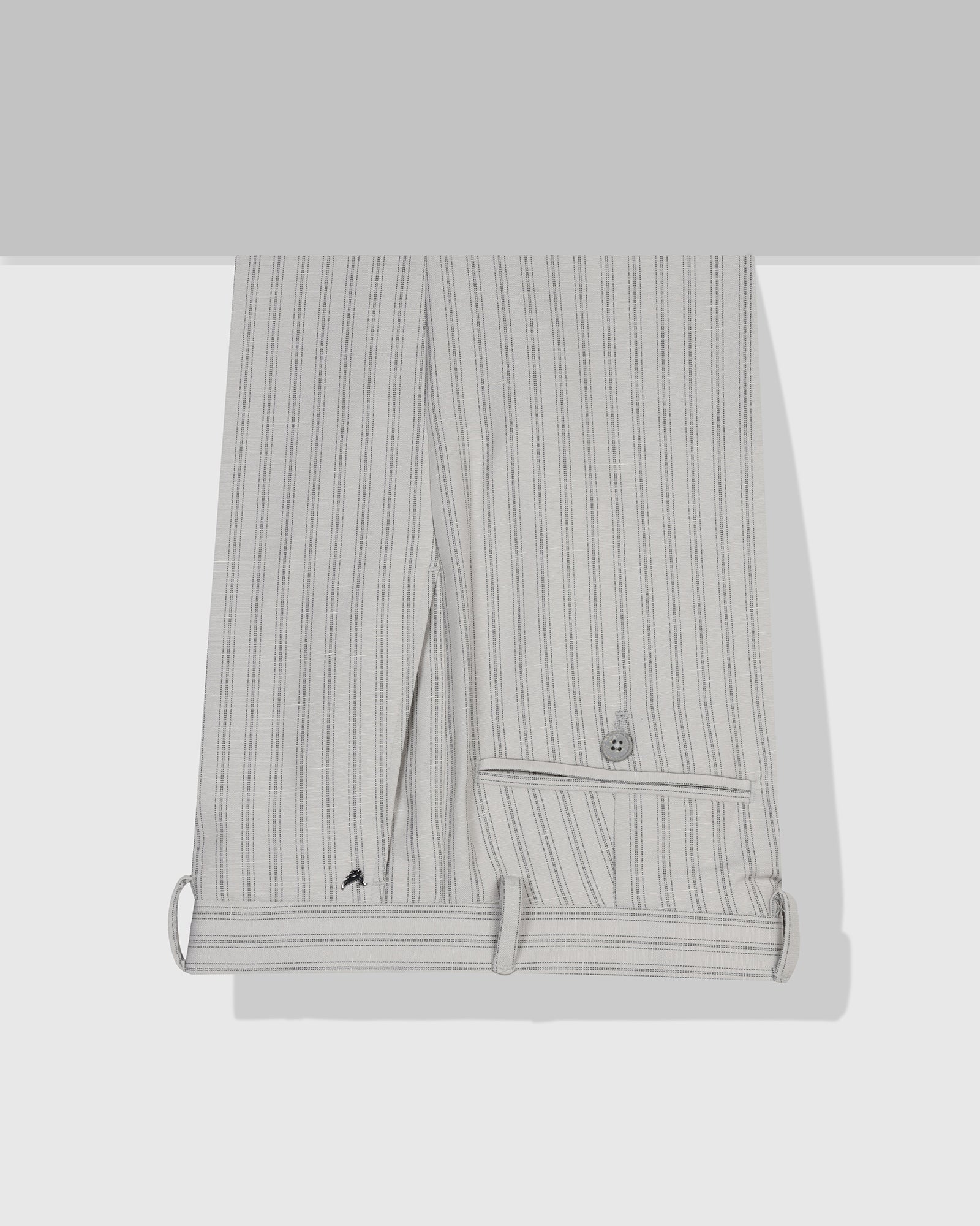 Slim Fit B-91 Formal Light Grey Stripe Trouser - Nautica