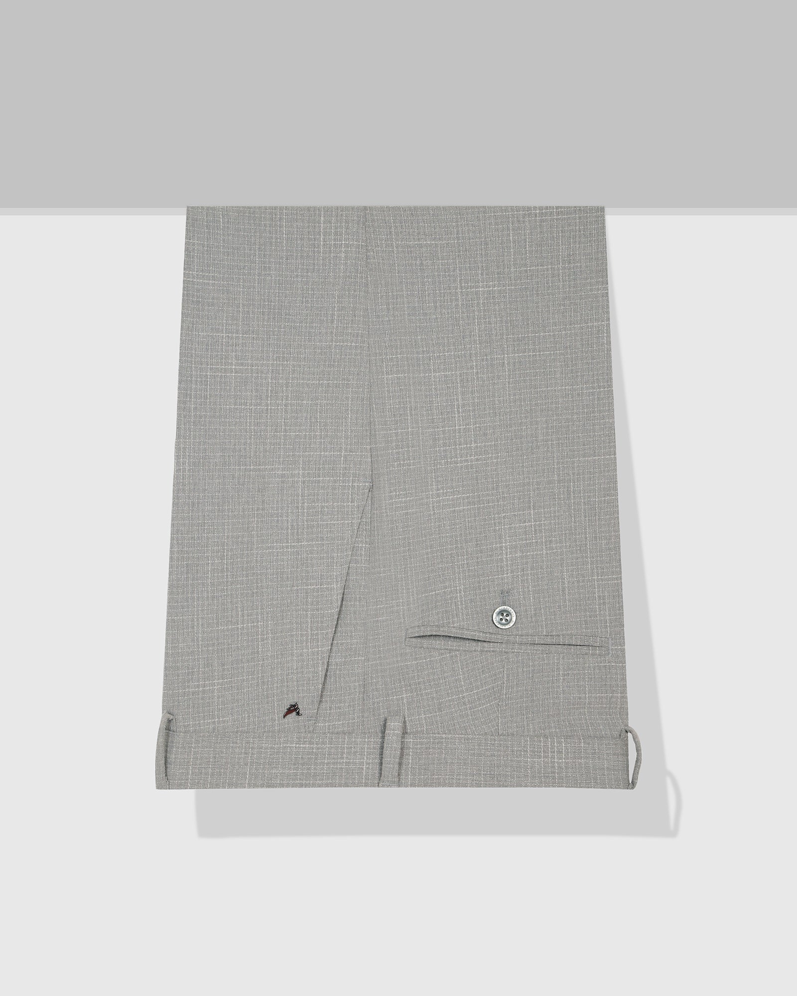 Slim Fit B-91 Formal Light Grey Textured Trouser - Tumi