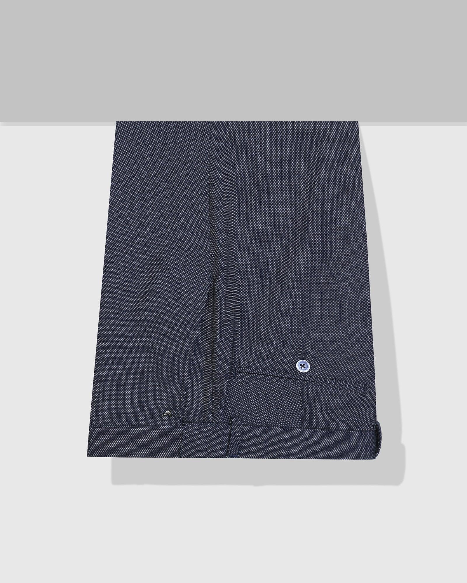 Slim Fit B-91 Formal Navy Textured Trouser - Bandit - Blackberrys