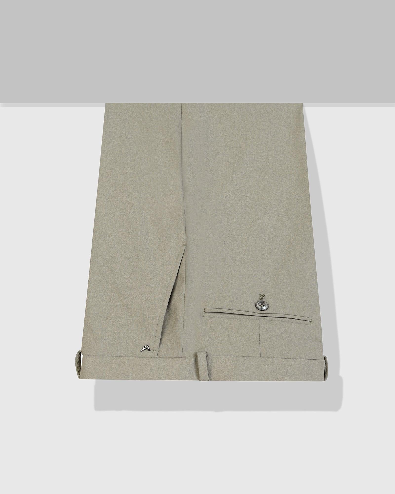 Slim Fit B-91 Formal Olive Solid Trouser - Davidson - Blackberrys