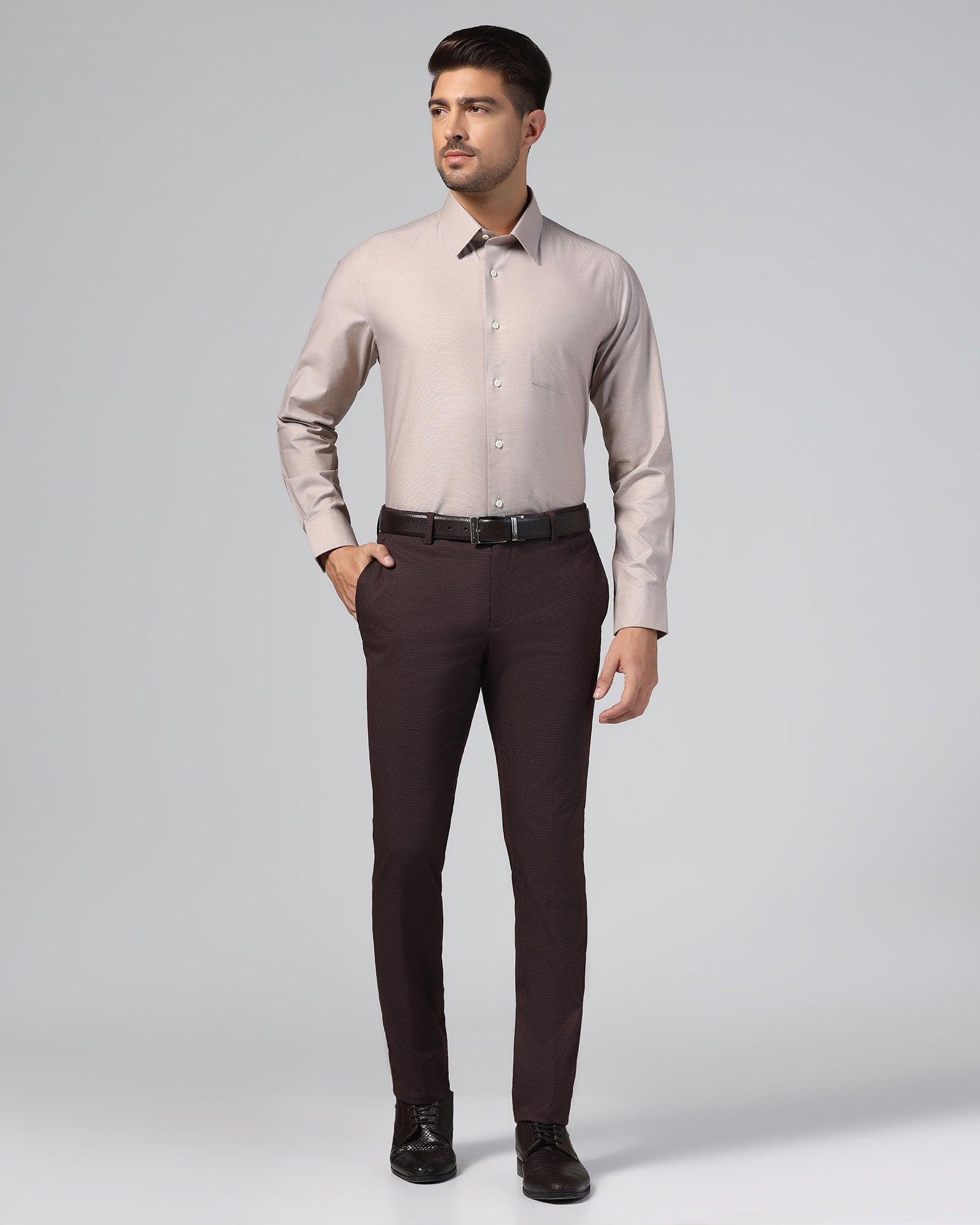 Slim Fit B-91 Formal Wine Textured Trouser - Ford