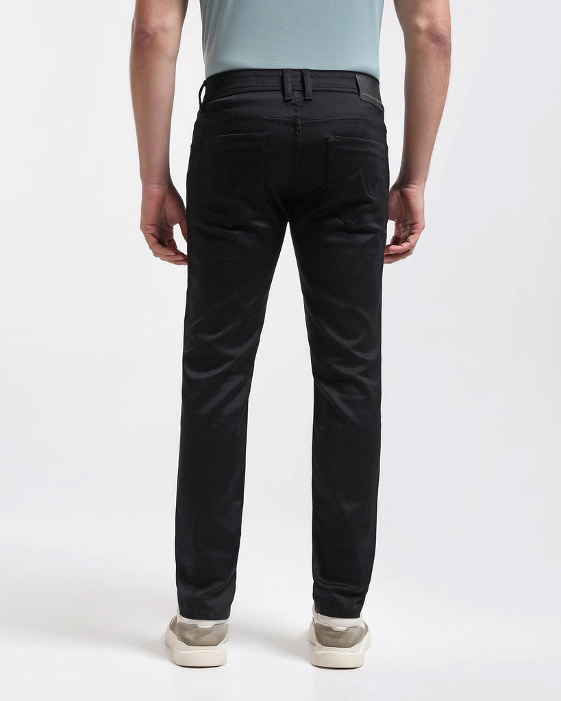 Slim Yonk Fit Black Textured Jeans - Abto