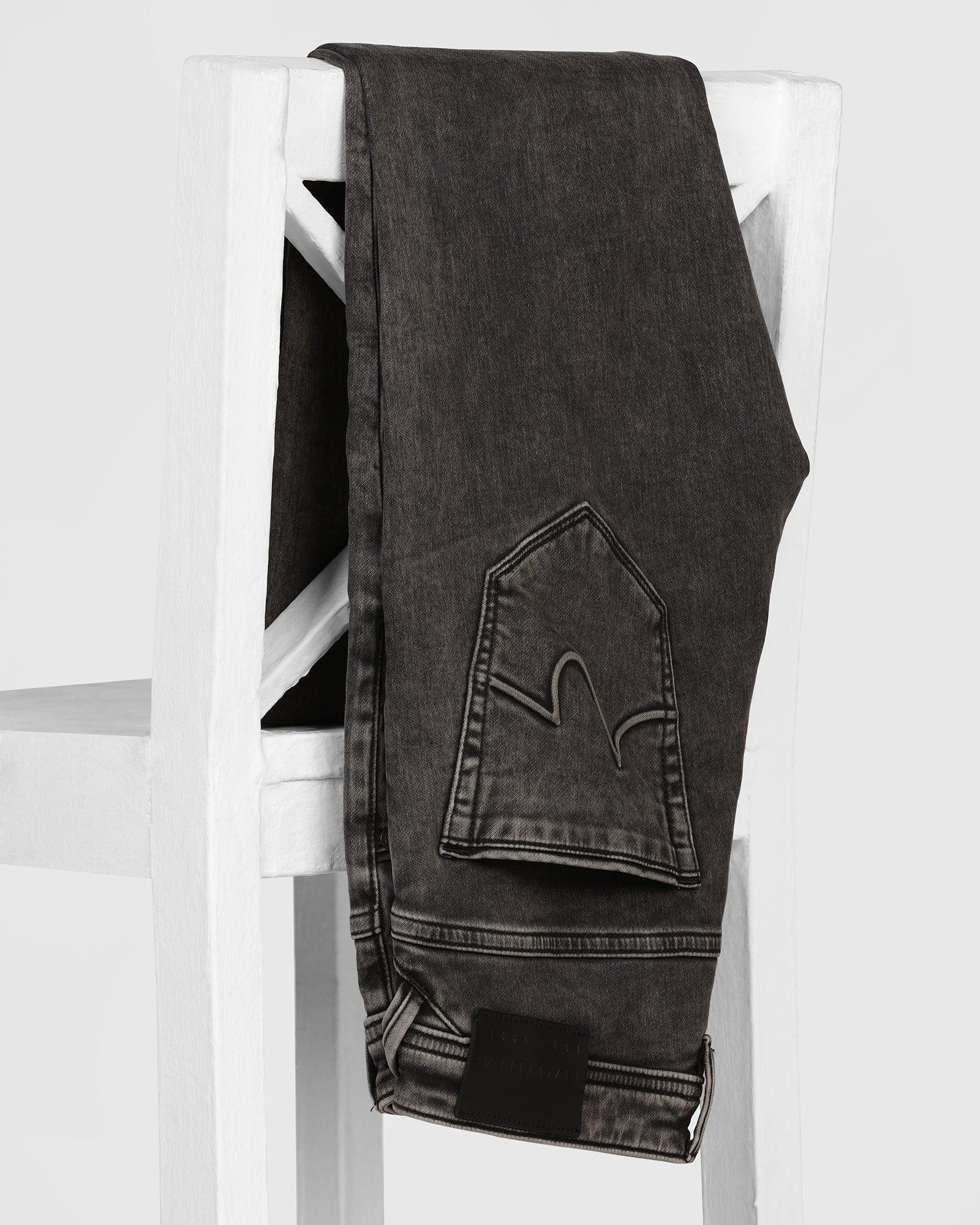 Slim Yonk Fit Black Textured Jeans - Divine - Blackberrys