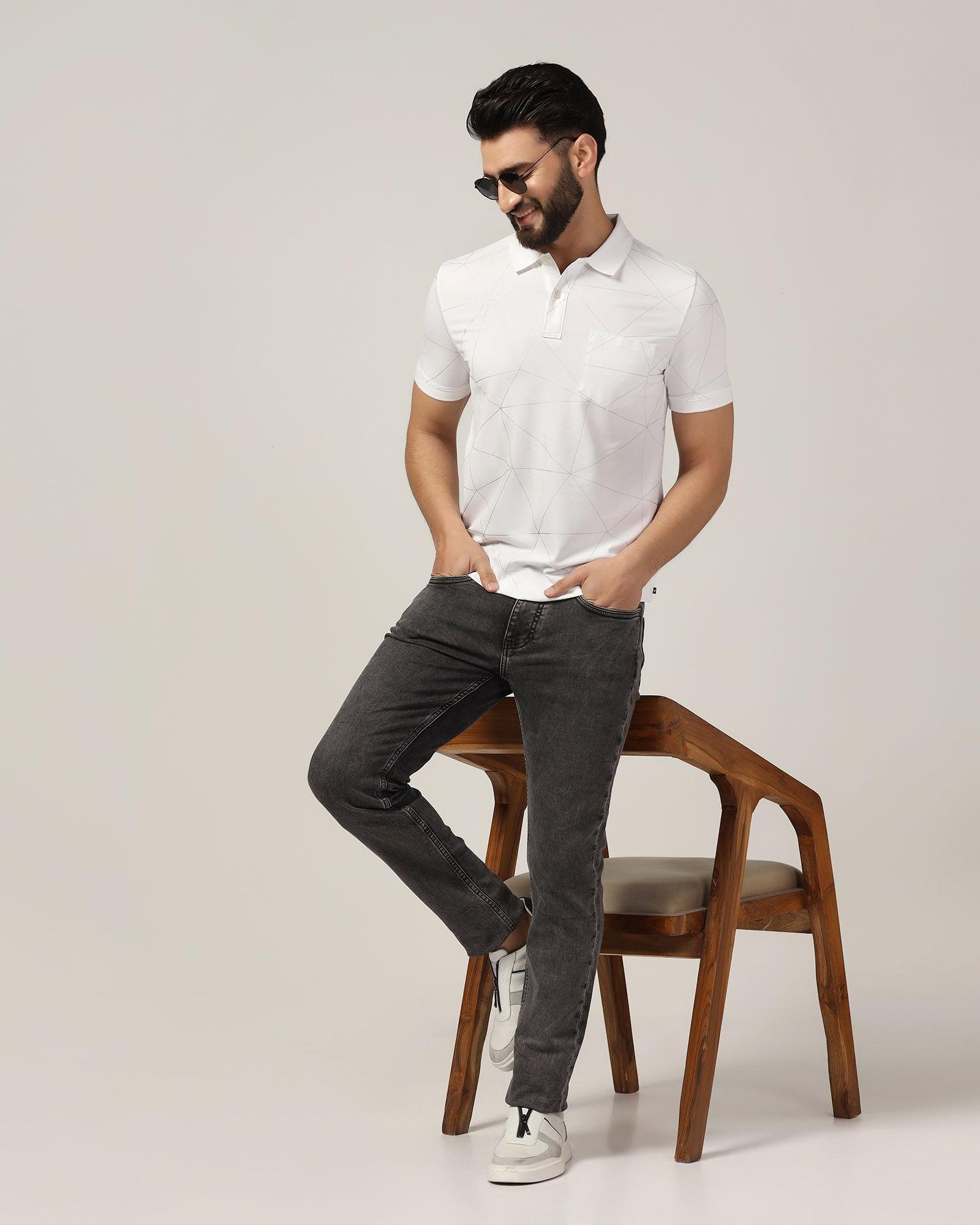 Slim Yonk Fit Black Textured Jeans - Divine - Blackberrys