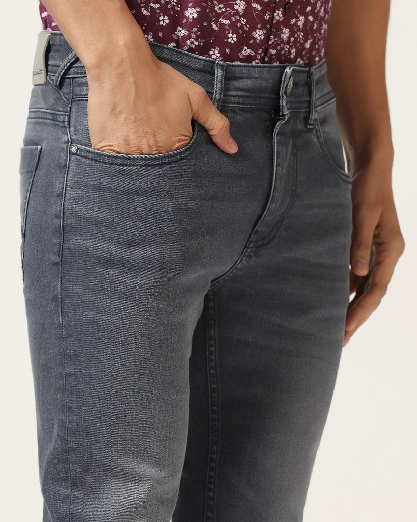 Slim Yonk Fit Grey Textured Jeans - Artur