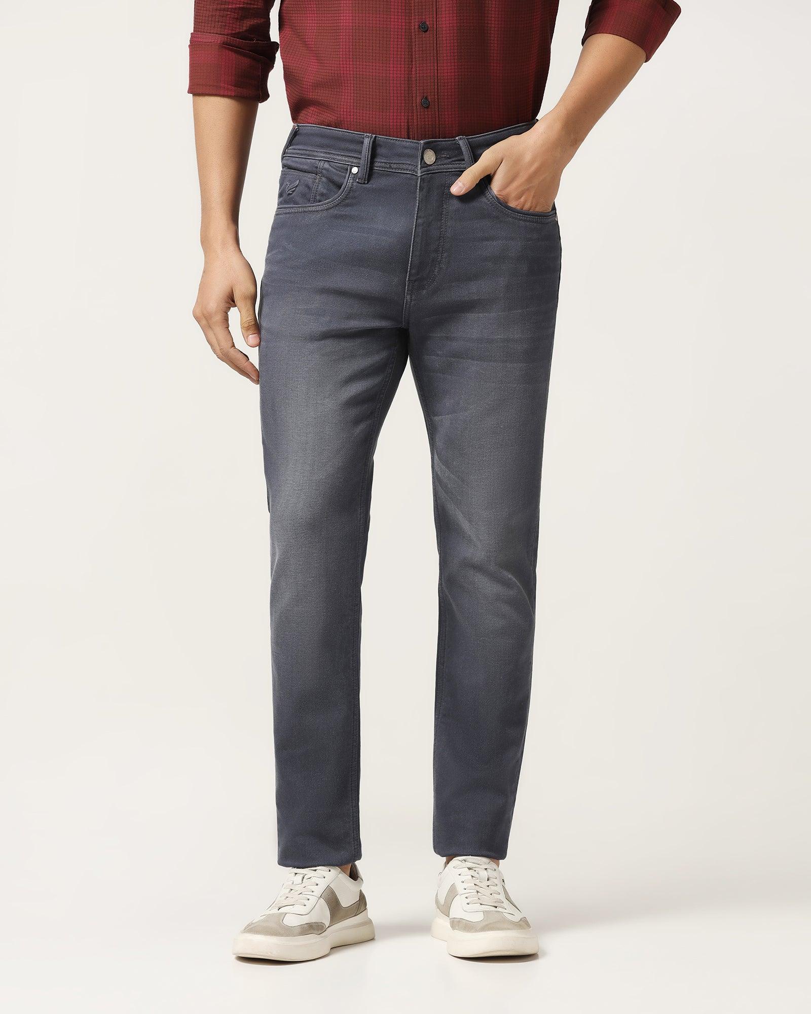 Slim Yonk Fit Grey Textured Jeans - Pat - Blackberrys