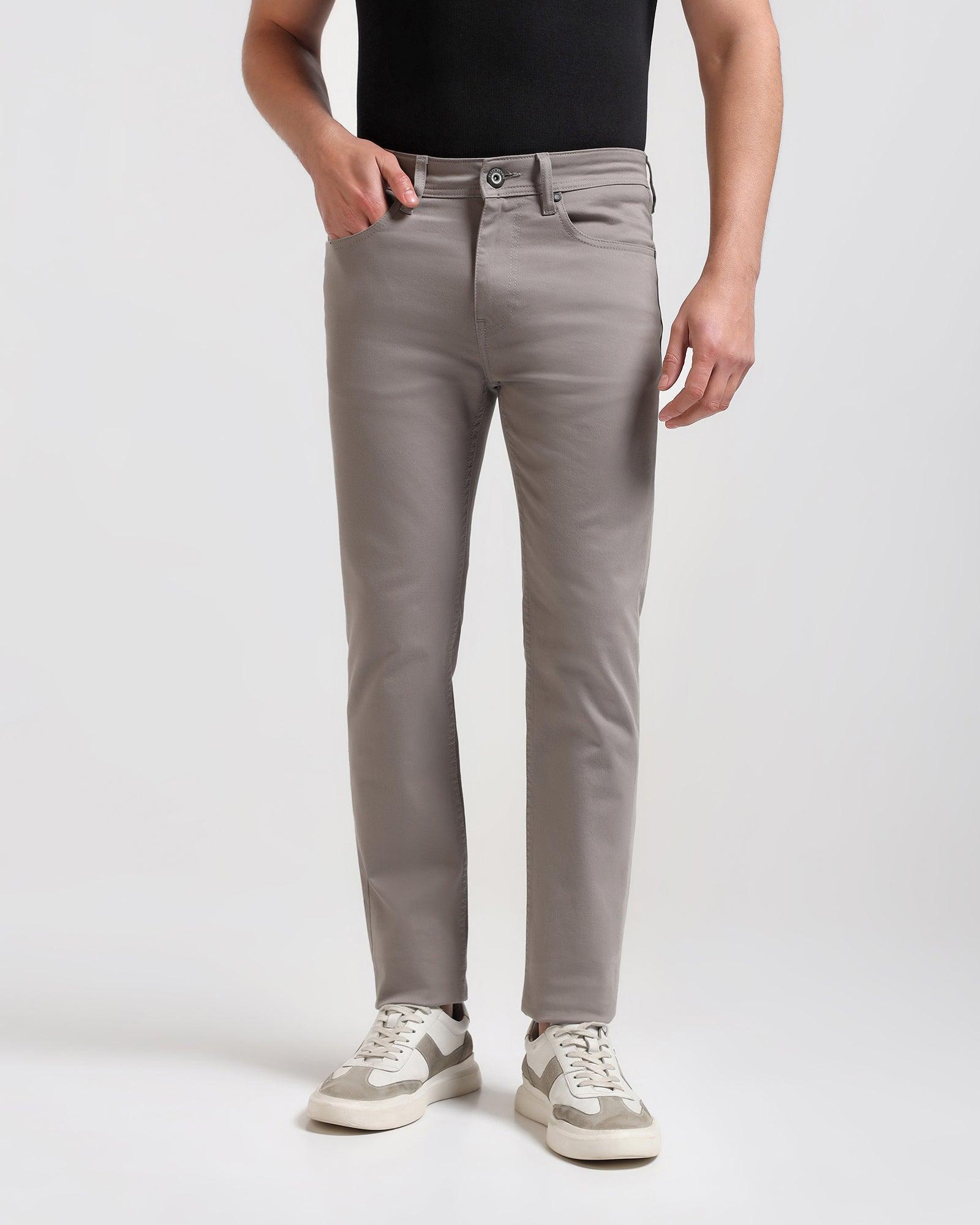 Slim Yonk Fit Grey Textured Jeans - Rene - Blackberrys